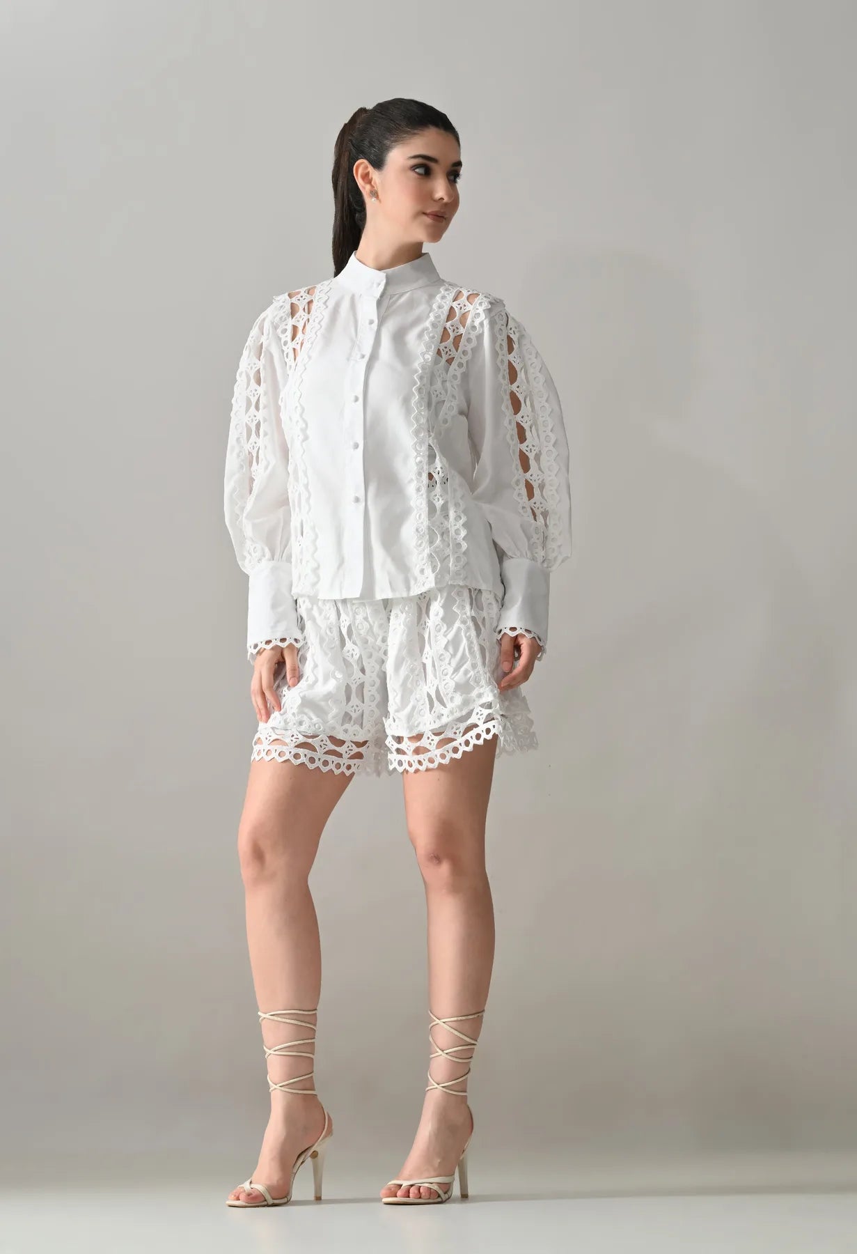 Luxe Lace-Work Two-Piece Set