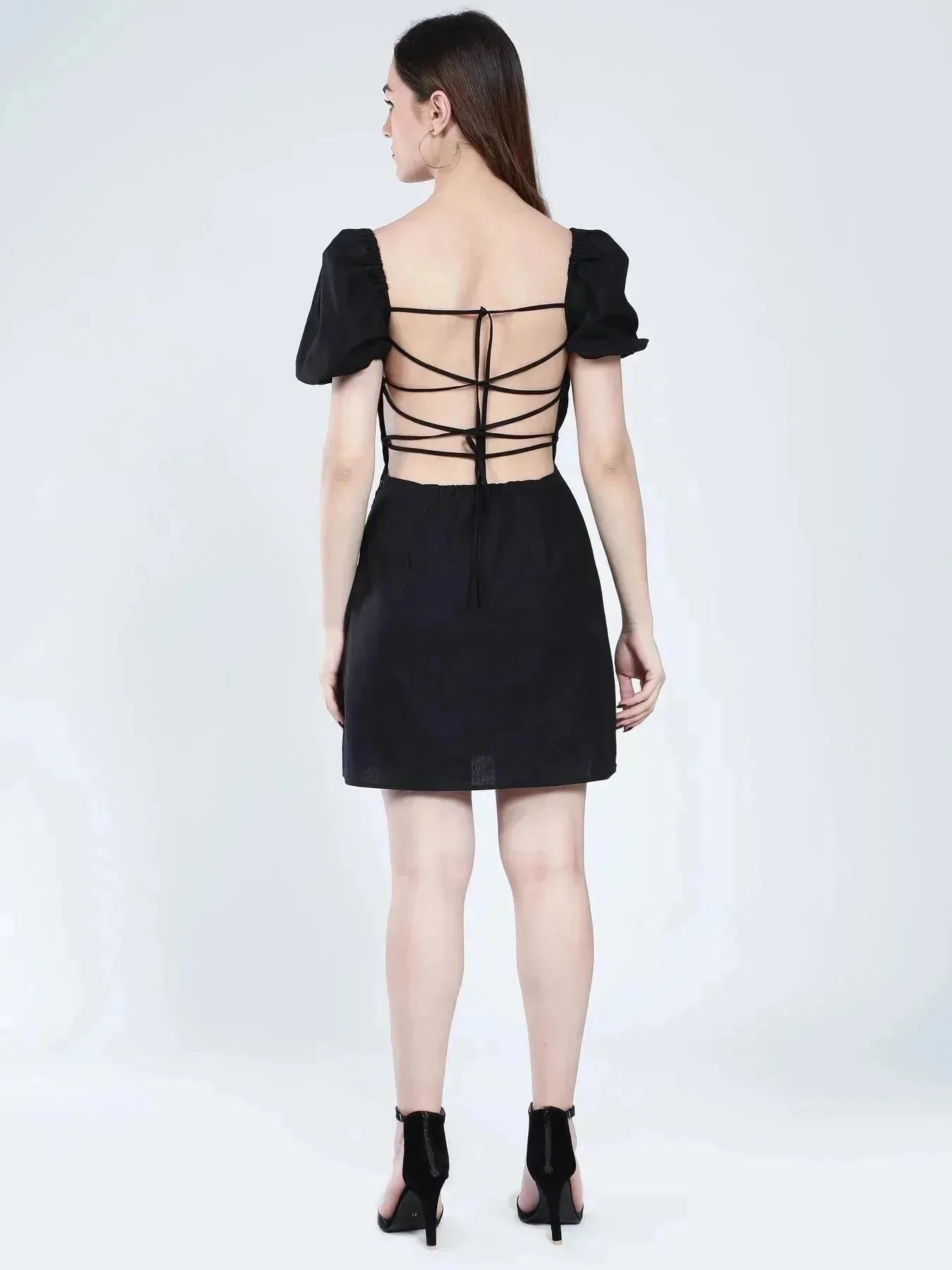 Off Shoulder Puff Sleeves Dress