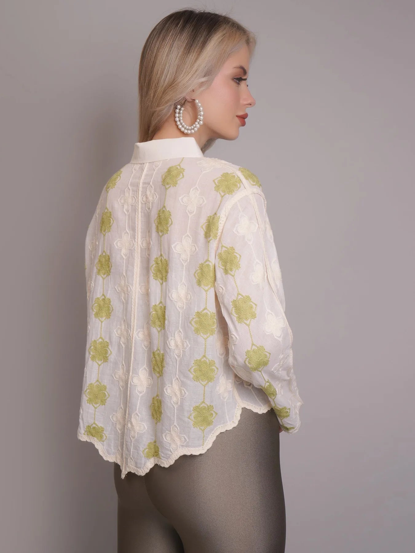 Chain Stitch Embroidered Shirt