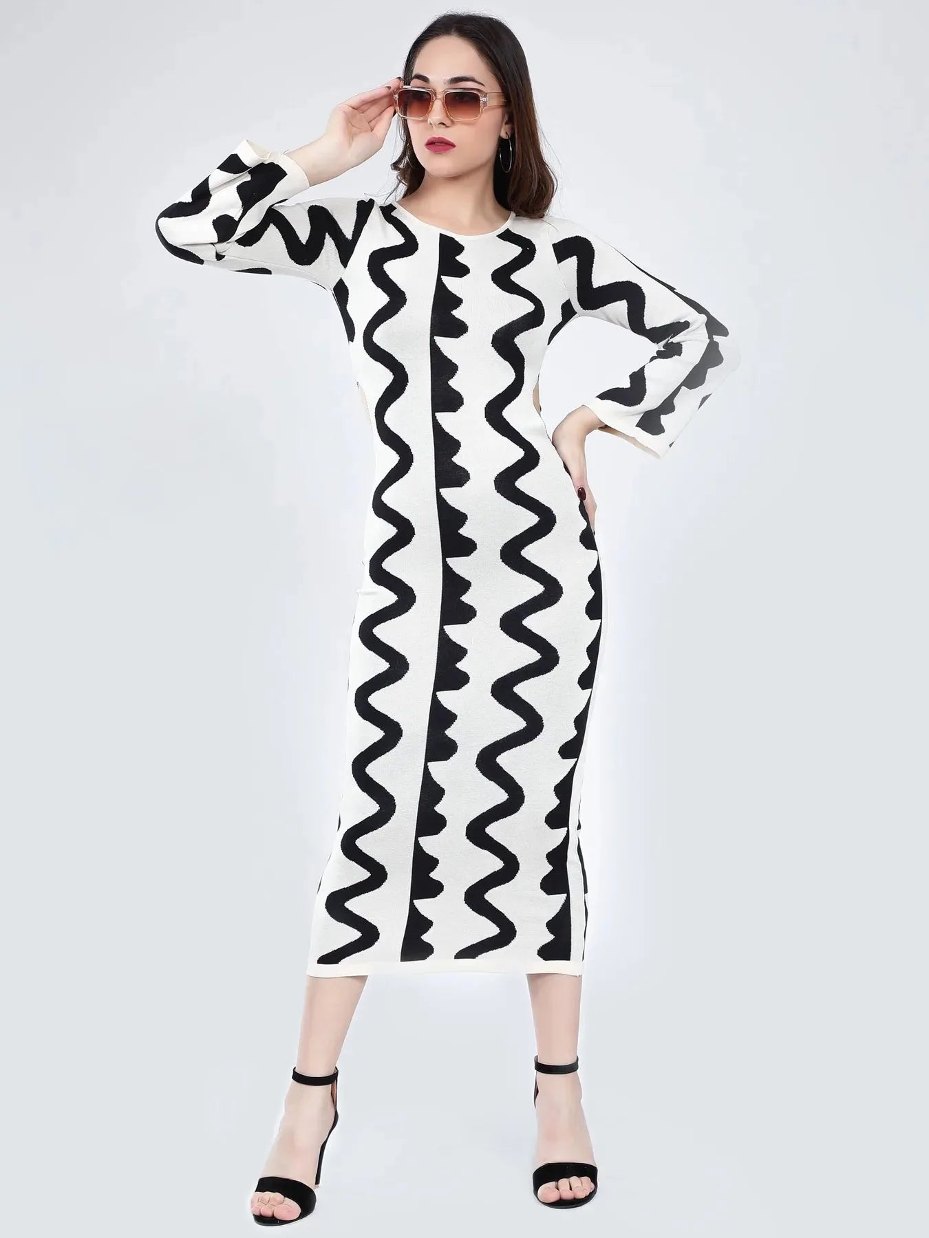 Flat Knit Body Hugging Dress