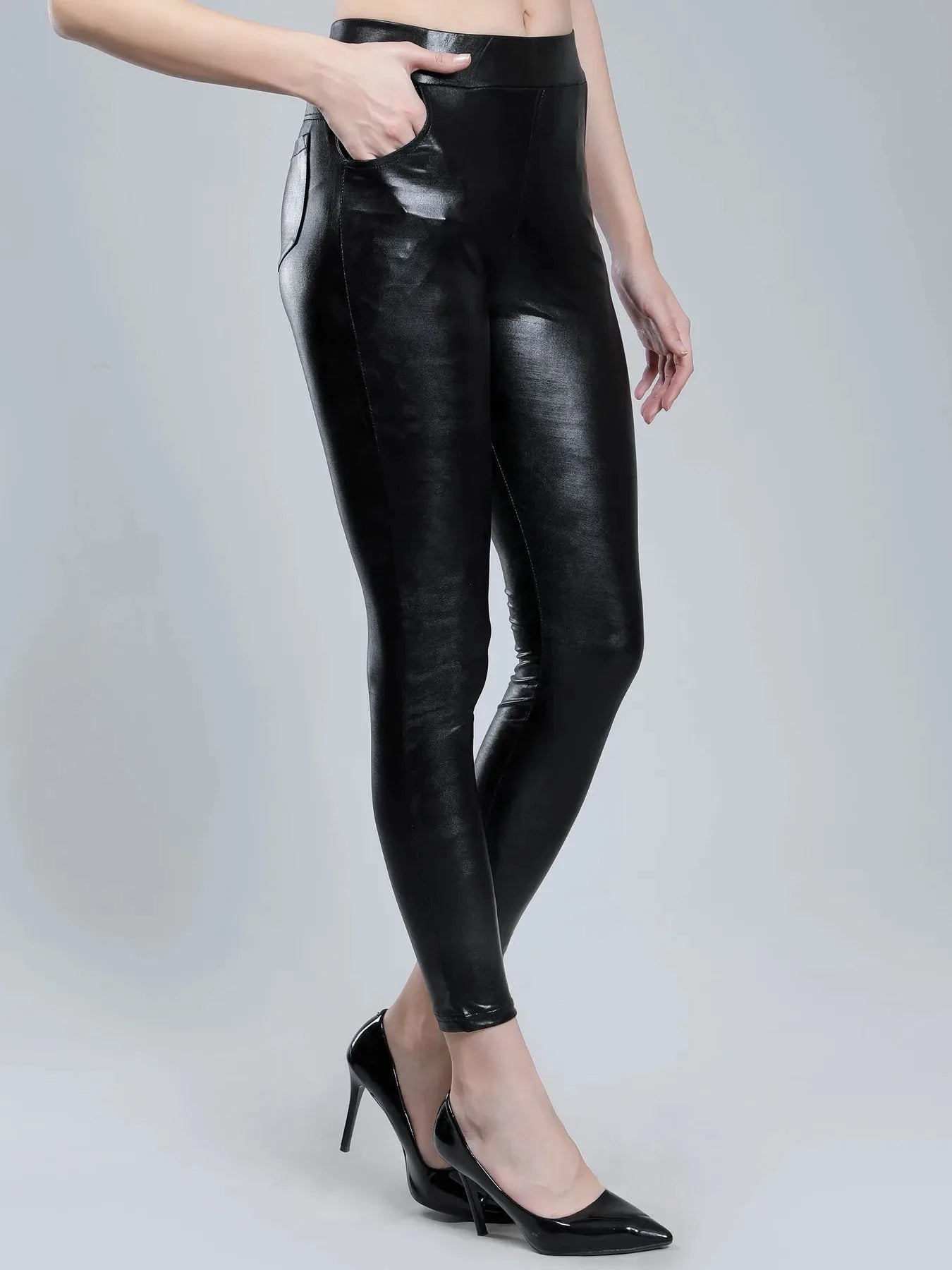 Leather Look Stretch Pants