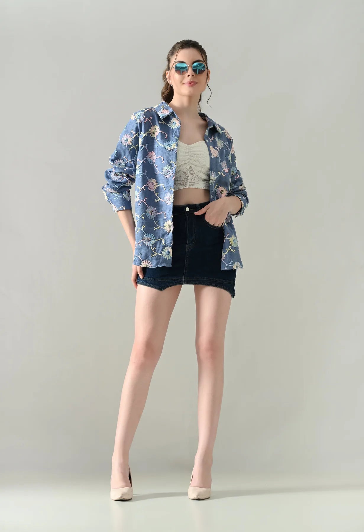 Meadow Bloom Embroidered Shirt