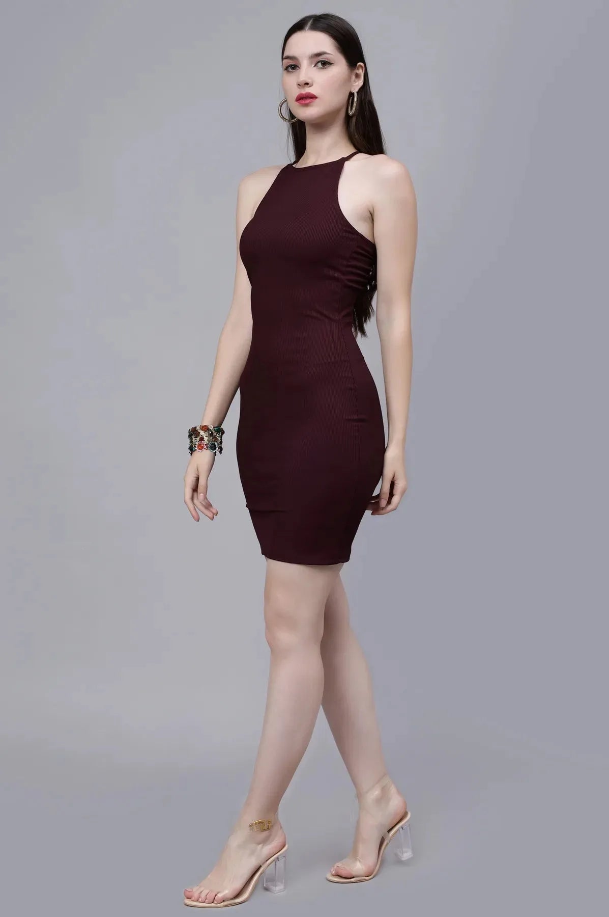 Sexy Bodycon Halter Short Dress