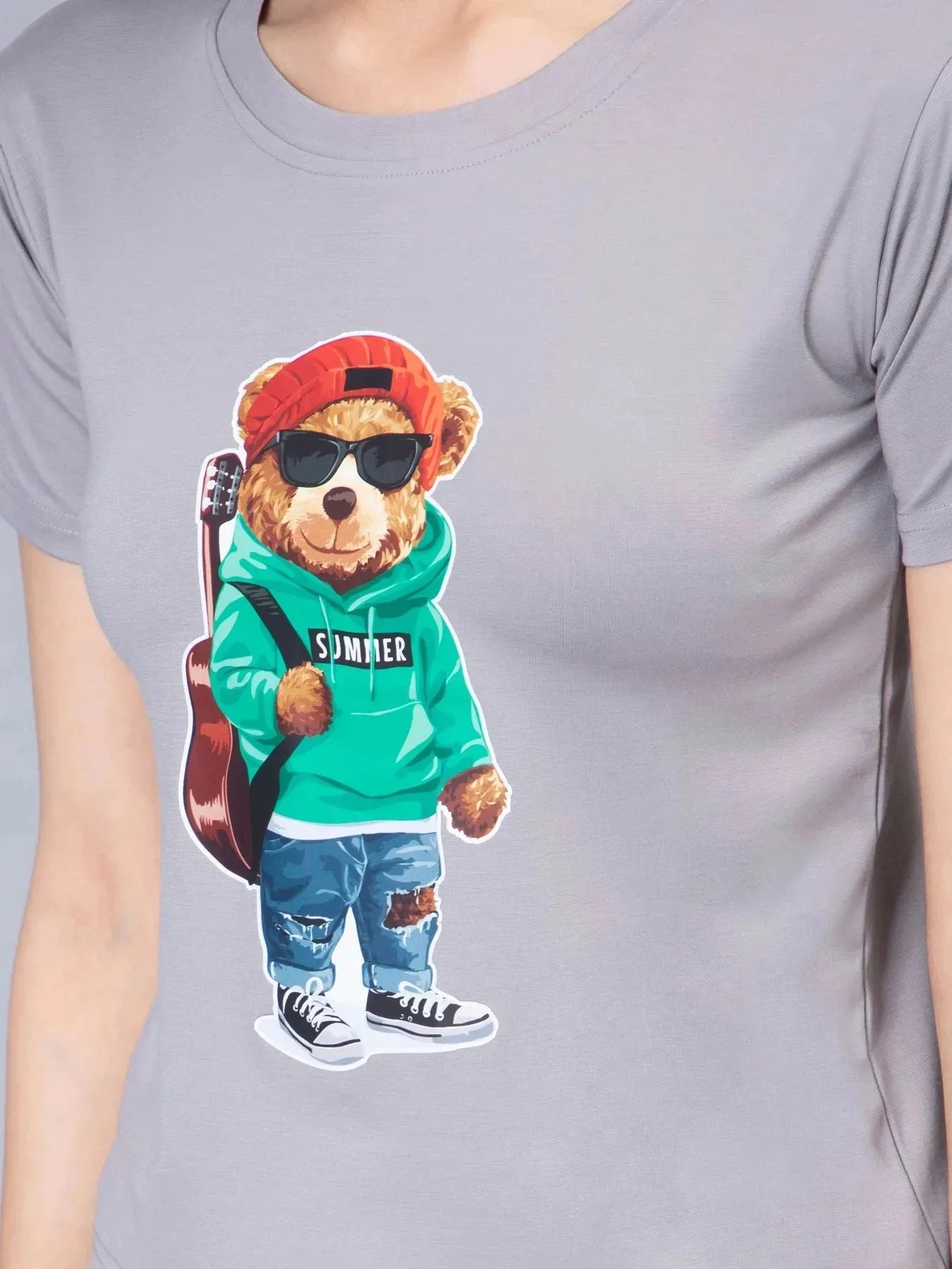 Rockstar Bear Print T-Shirt