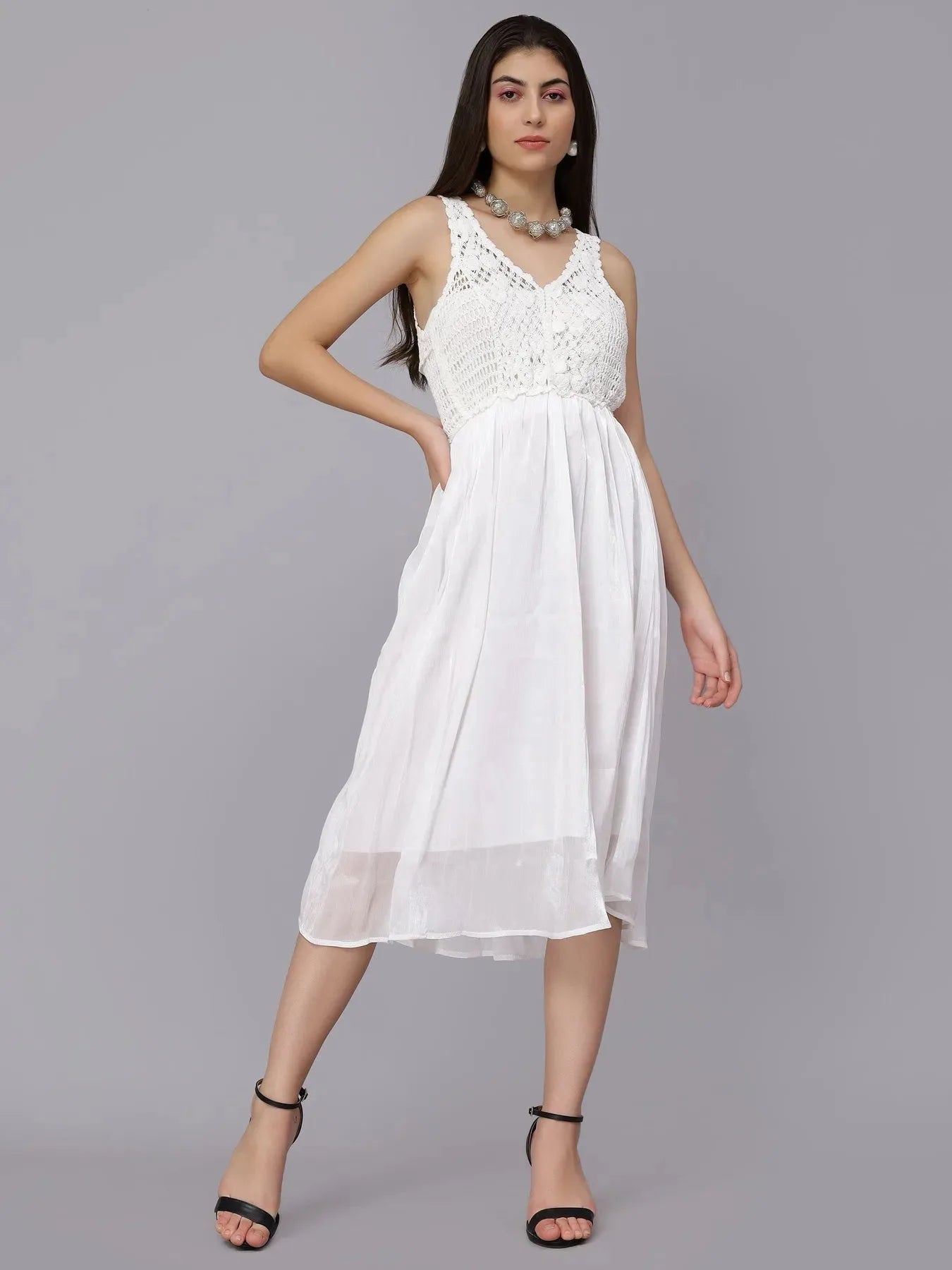 Summer Crochet Midi Dress