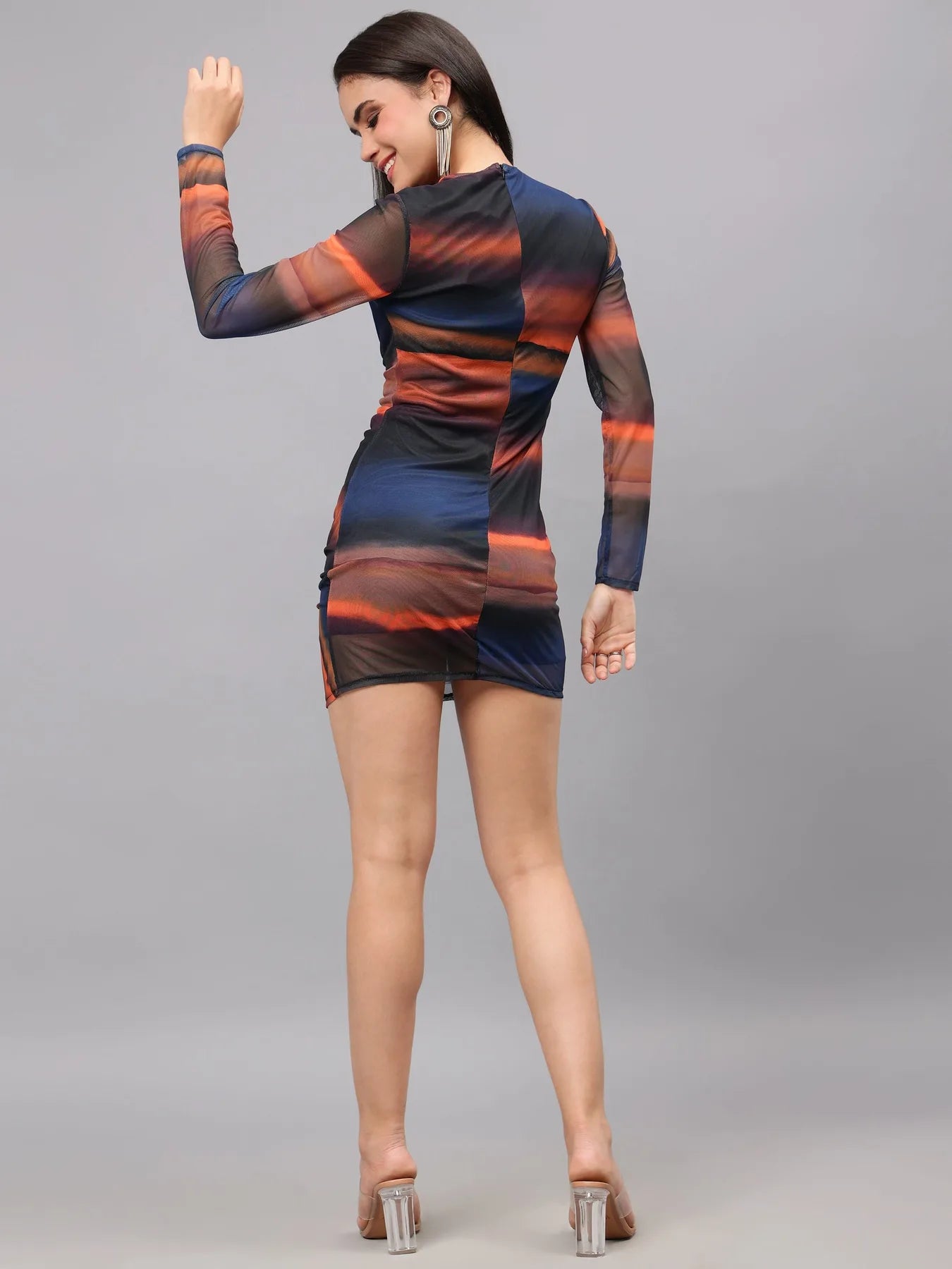 Tie Dye Bodycon Ruched Dress