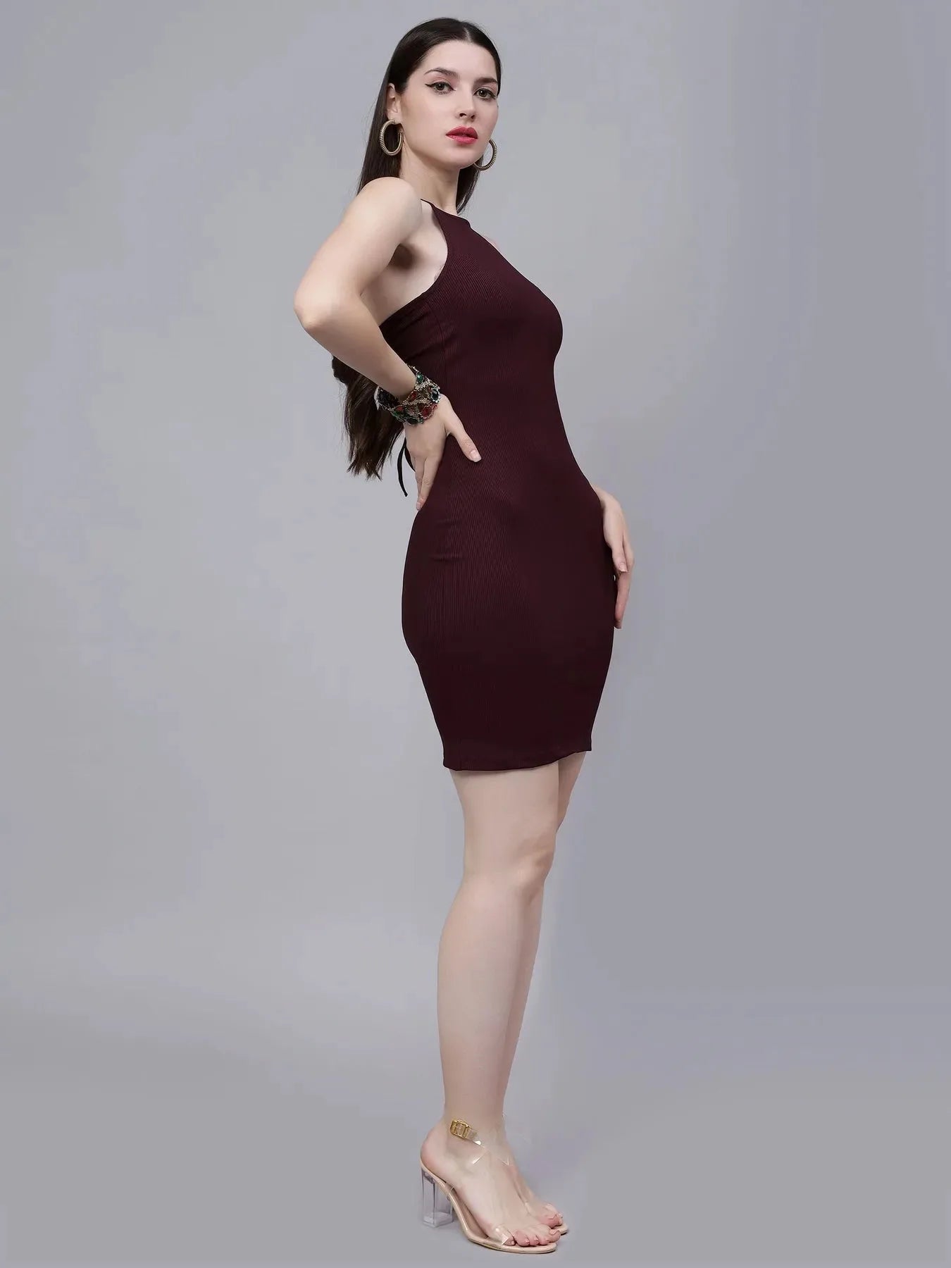 Sexy Bodycon Halter Short Dress