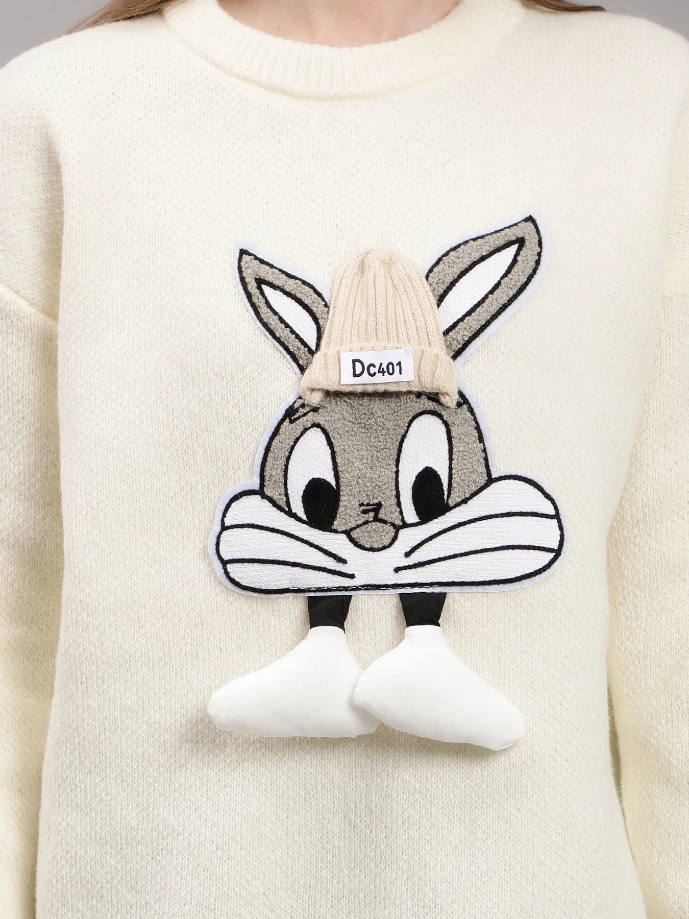 Bunny Patch Knitted Long Pullover