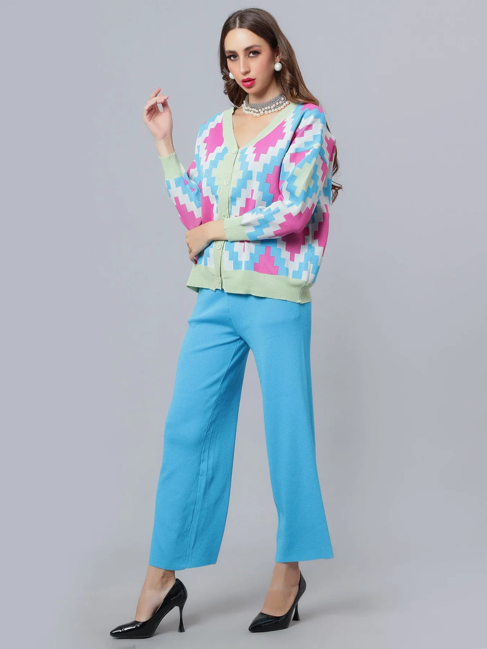 Knitted Cardigan Pant Two-Piece Set
