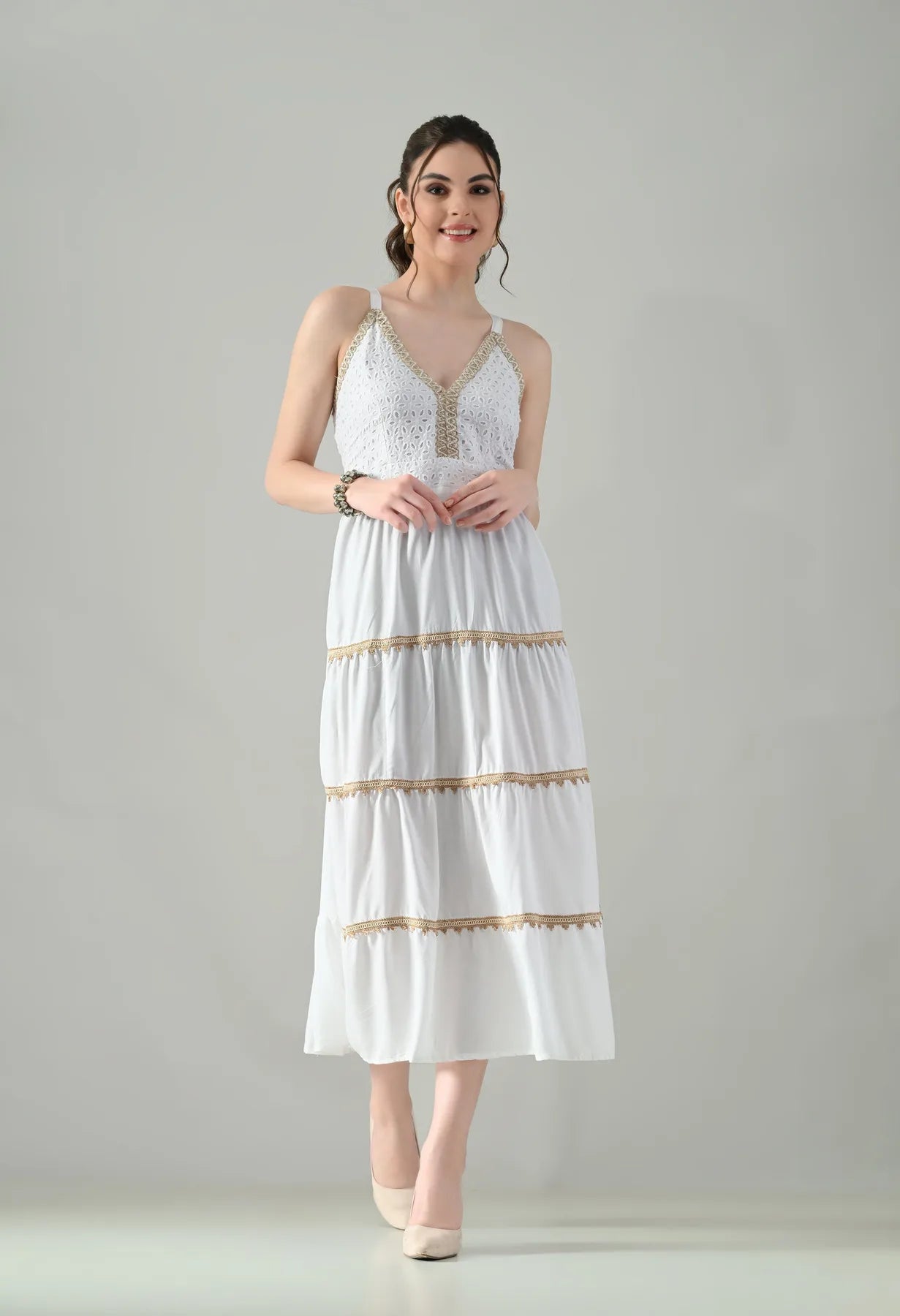 Schiffli Breeze Midi Dress