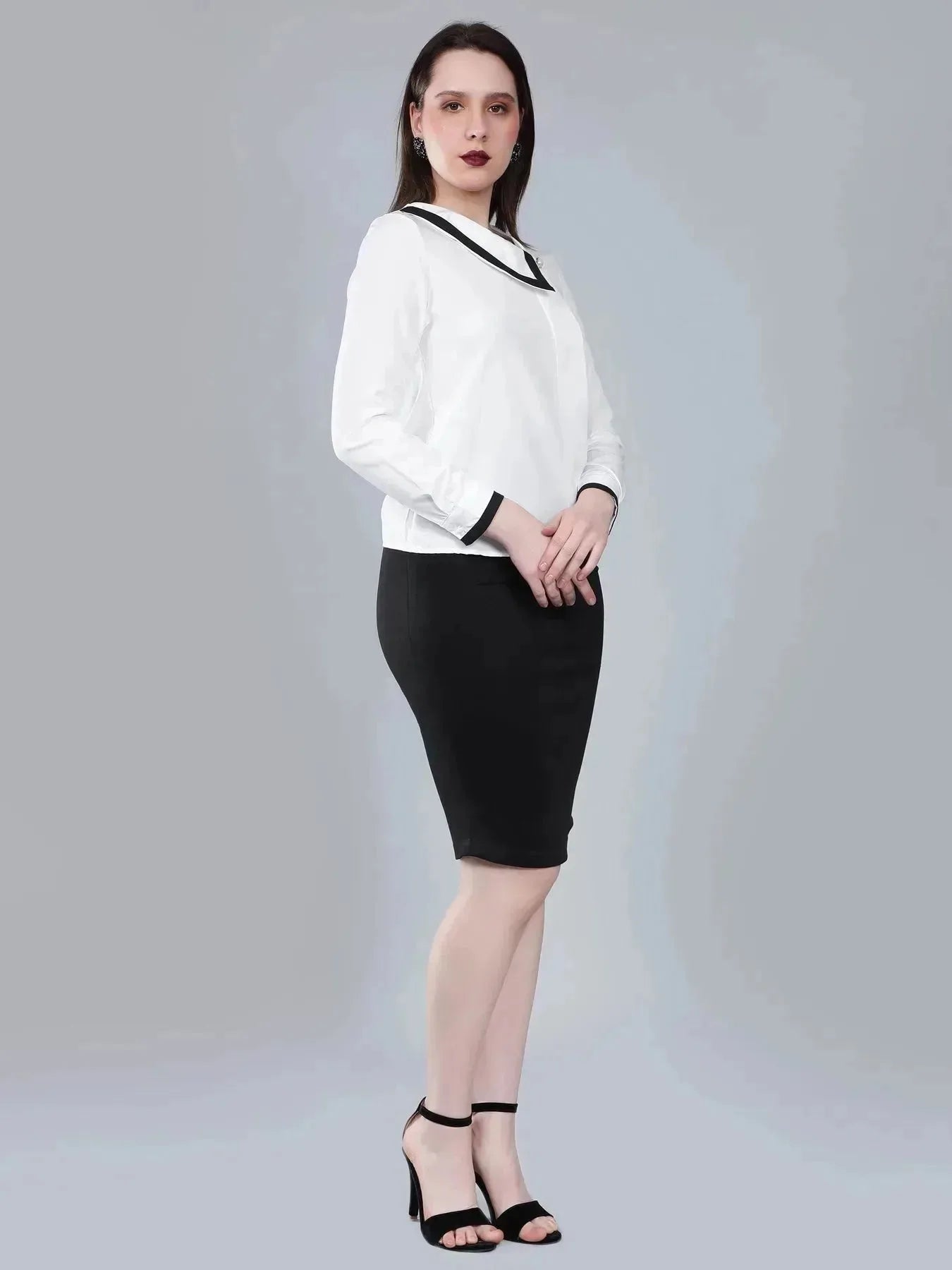 Asymmetrical Collar Blouse