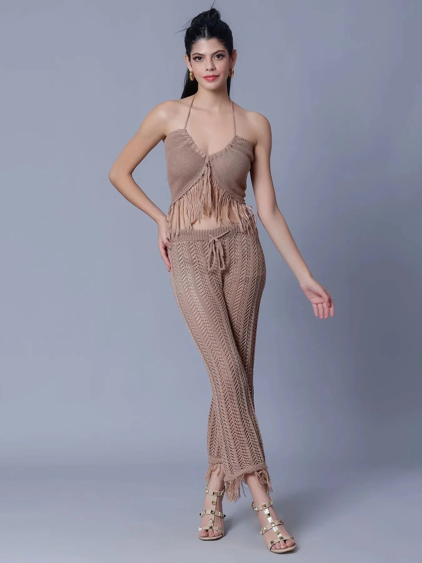 Sexy Crochet Two Piece Set
