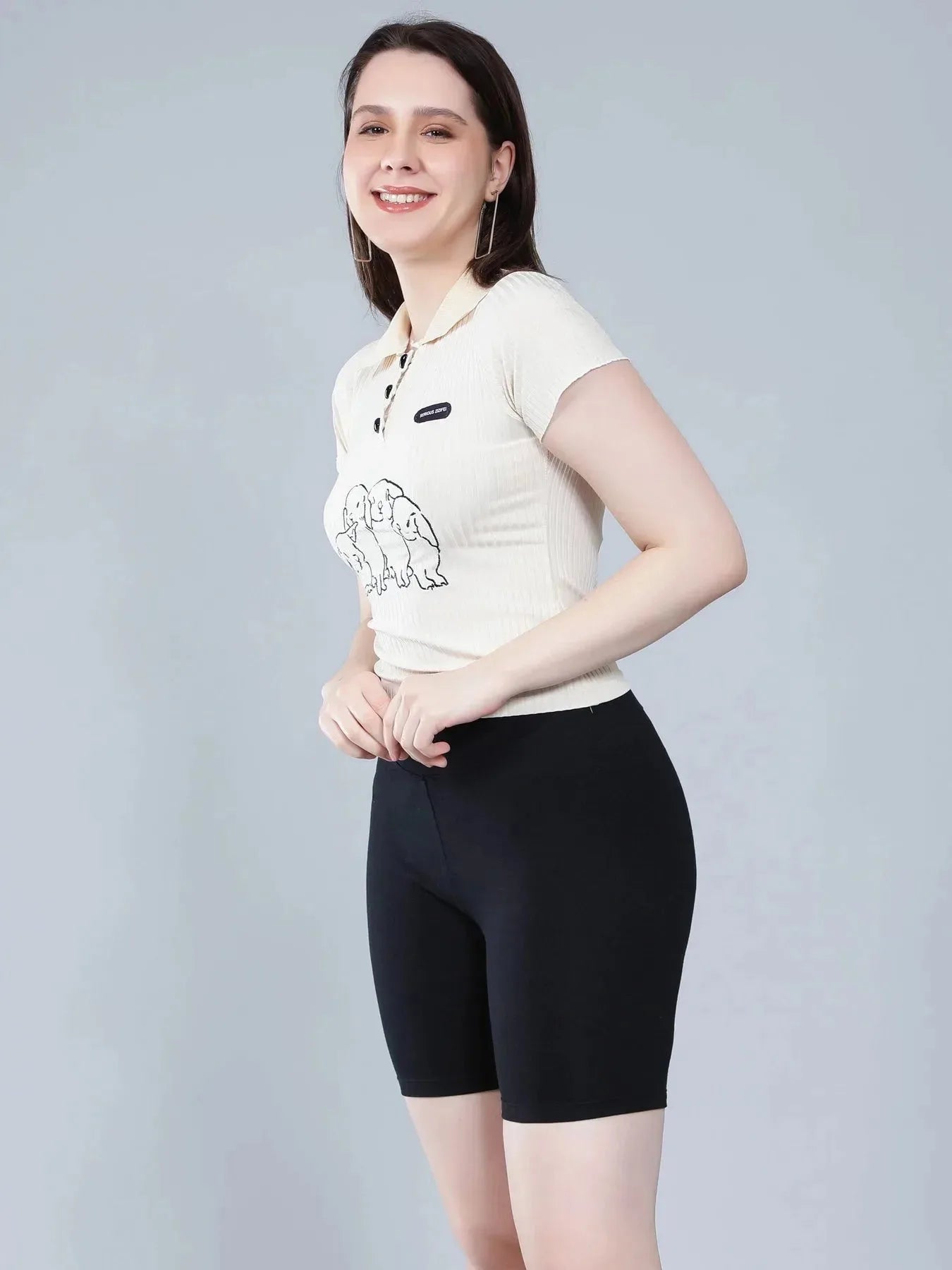 Heart Button Knitted T-shirt