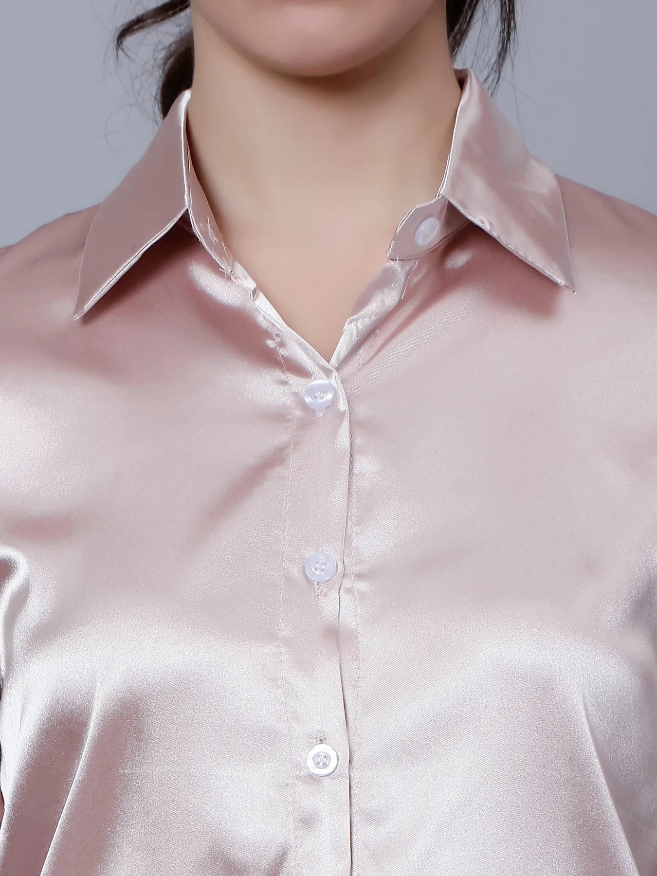 Elegant Ribbon Satin Shirt