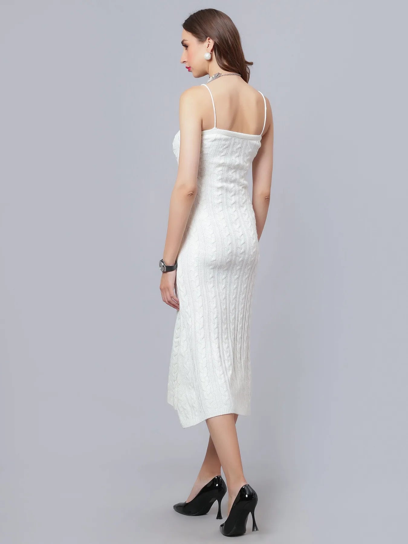 Cable Knitted Midi Dress