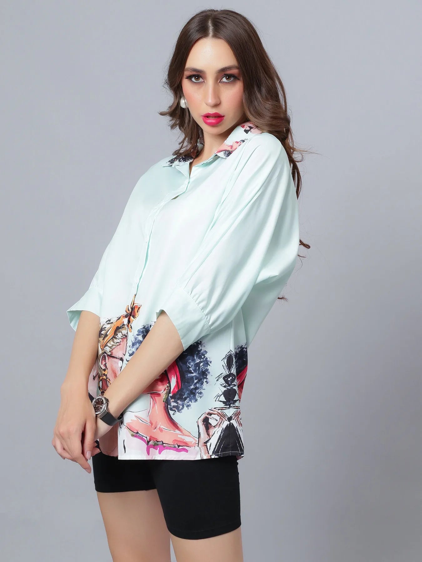 Fashionable Girls Printed Shirt