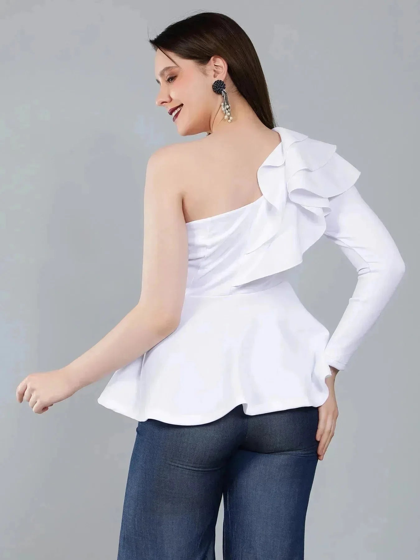 Off-Shoulder Peplum Blouse