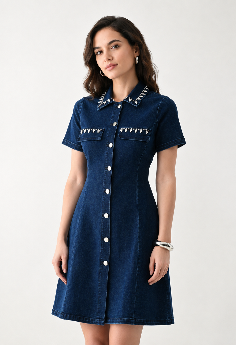 Crystal Denim Mini Dress