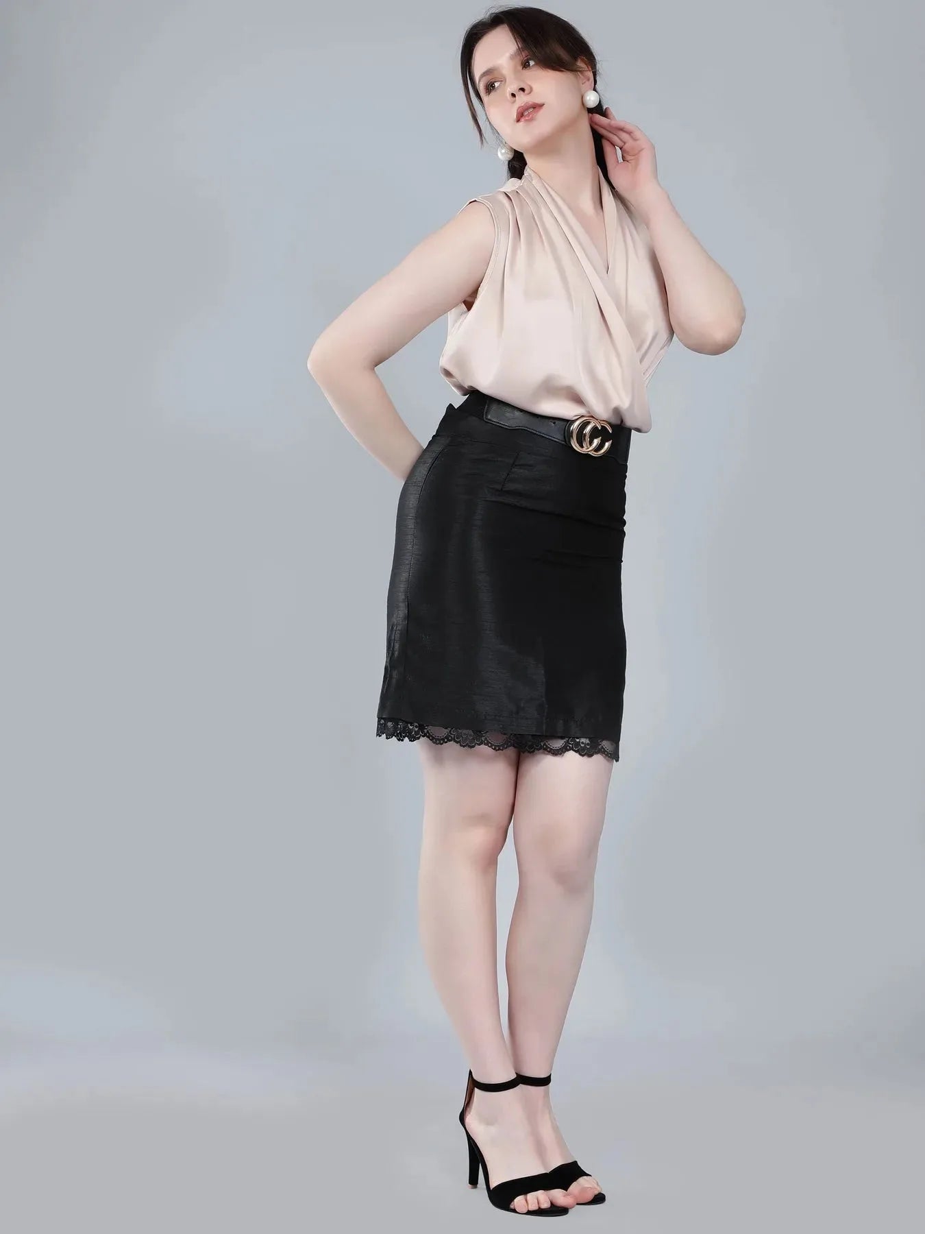 Wrap Front Sleeveless Blouse
