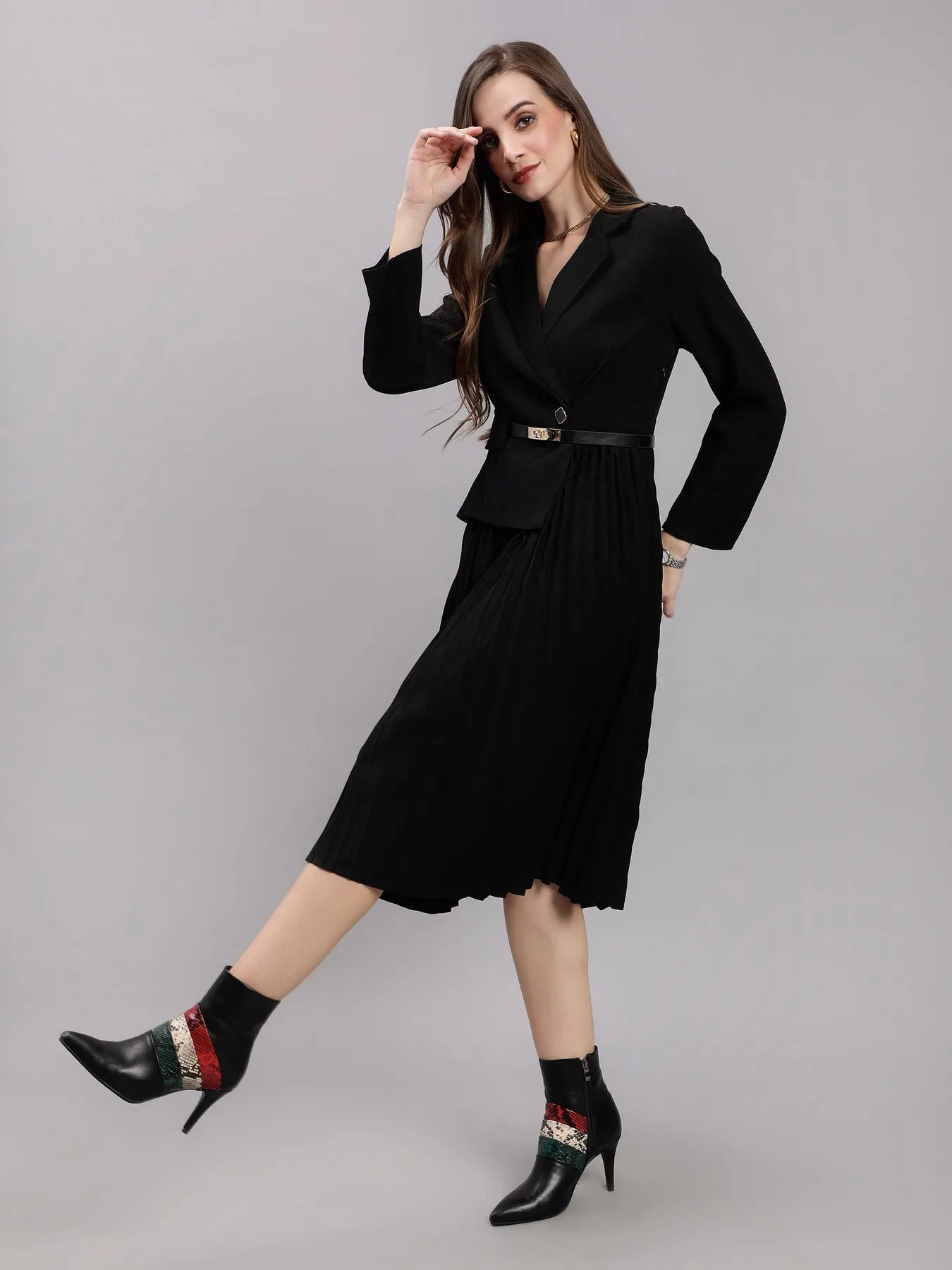Blazer Pleated Dress