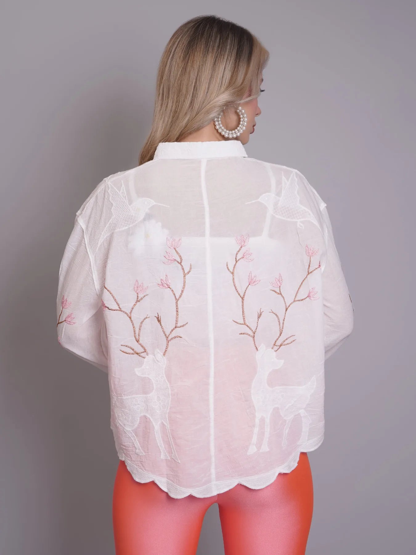 Deer Embroidered Shirt