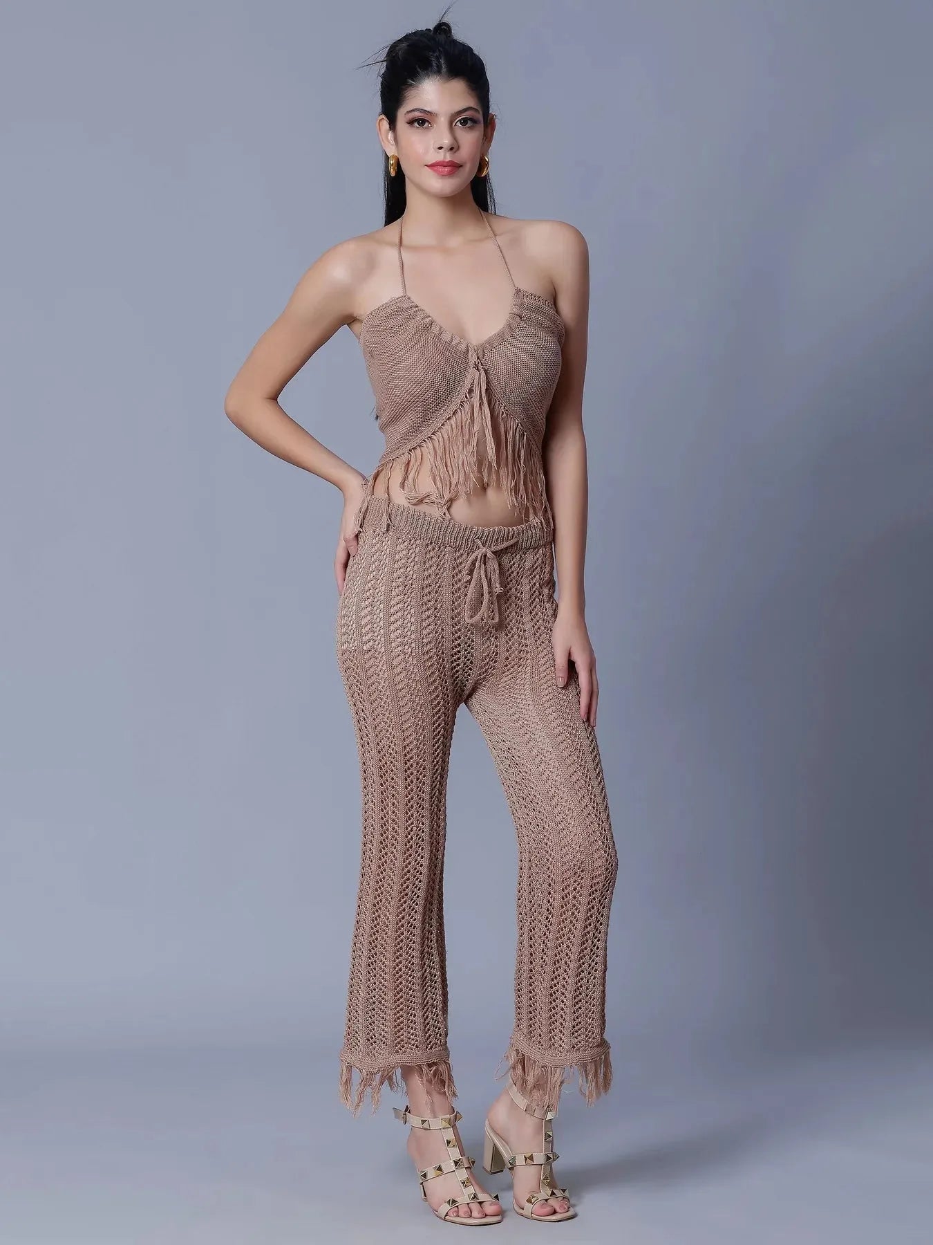 Sexy Crochet Two Piece Set