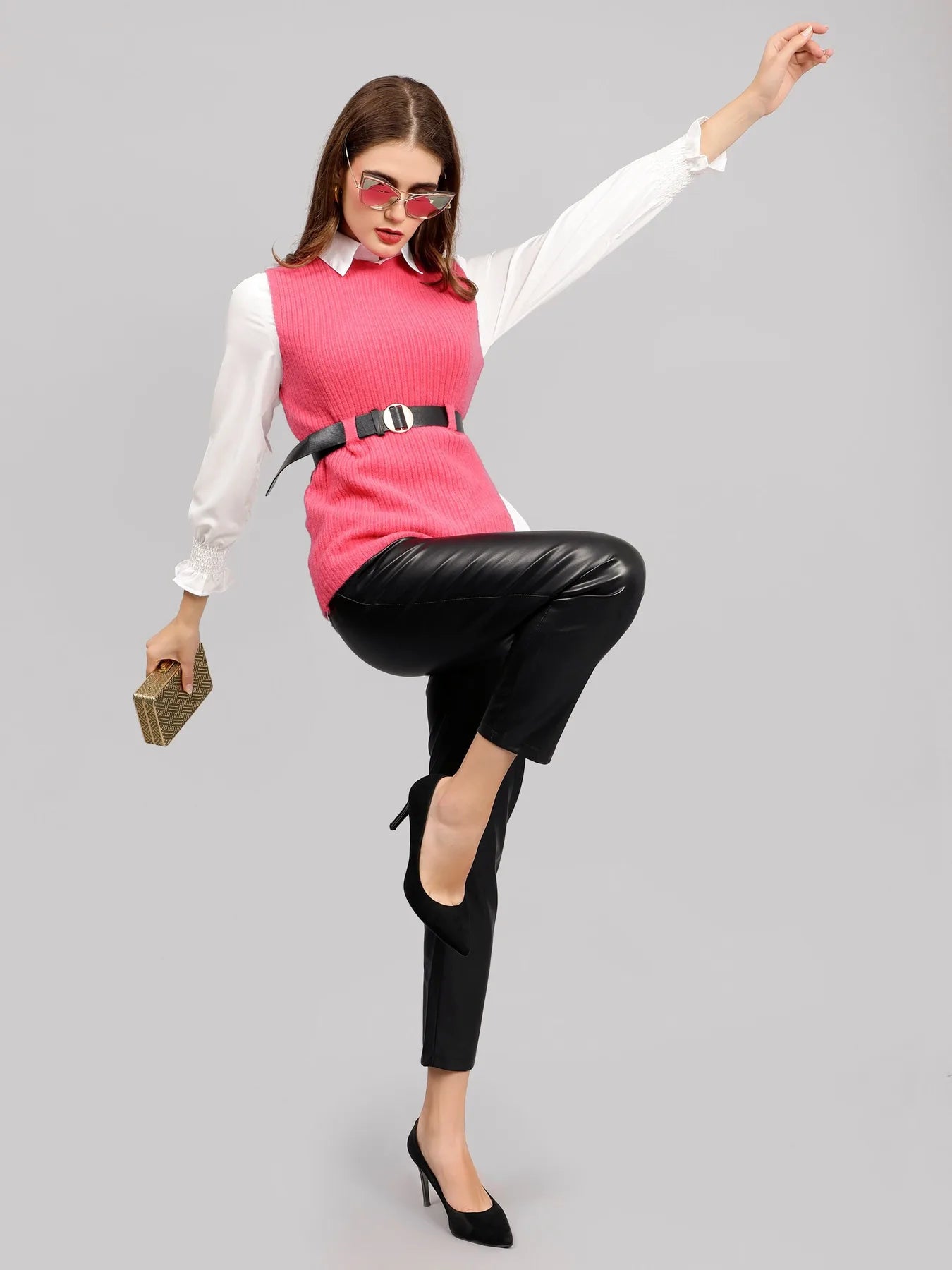 Knitted Winter Vest and Shirt Set