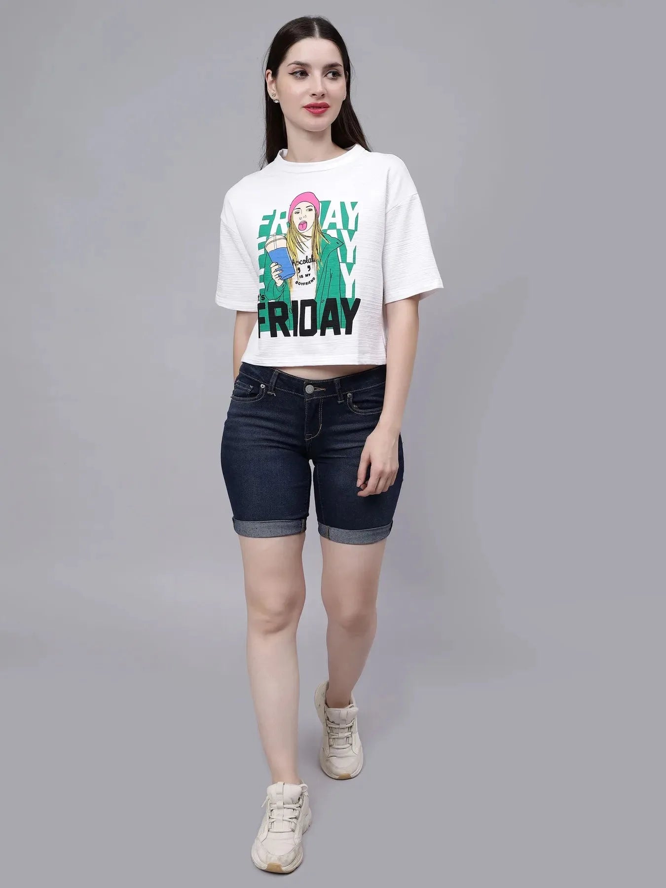 Friday Printed Crop T-Shirt