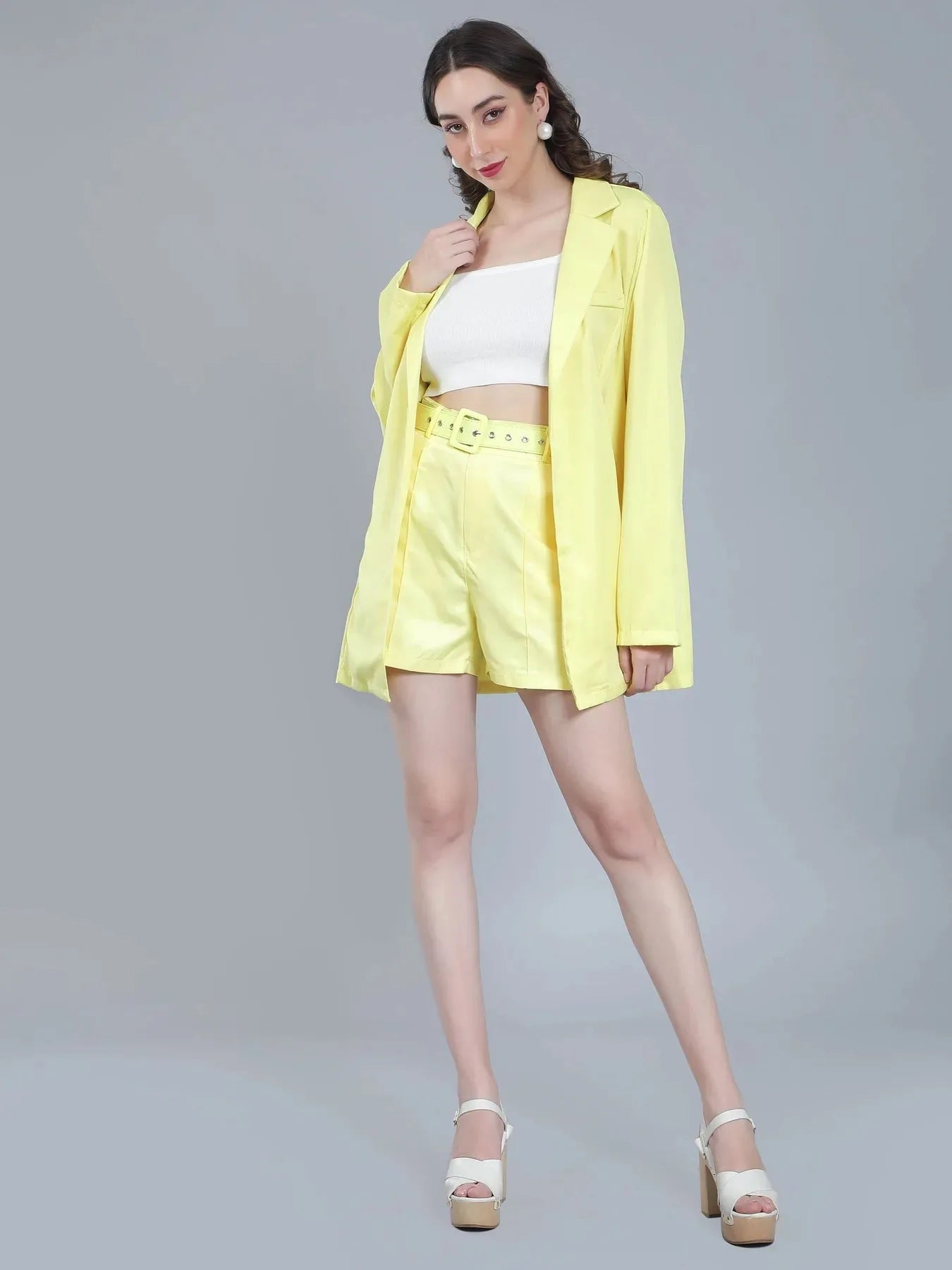 Lapel Collar Two-Piece Set