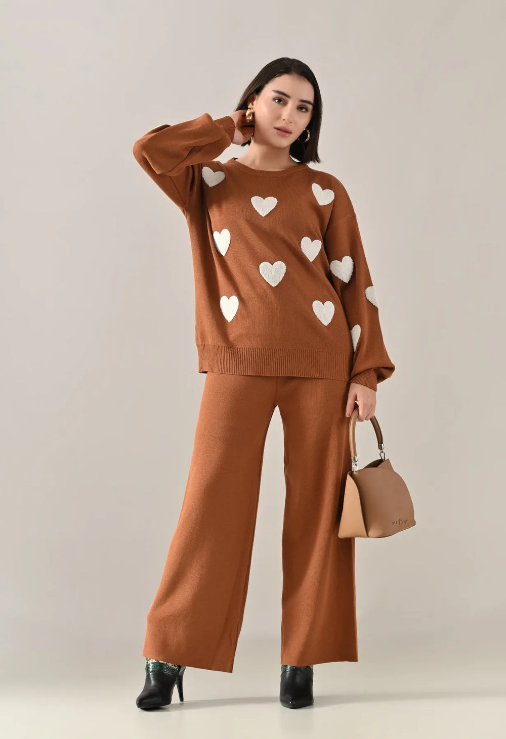 Heart Knitted Two Piece Set