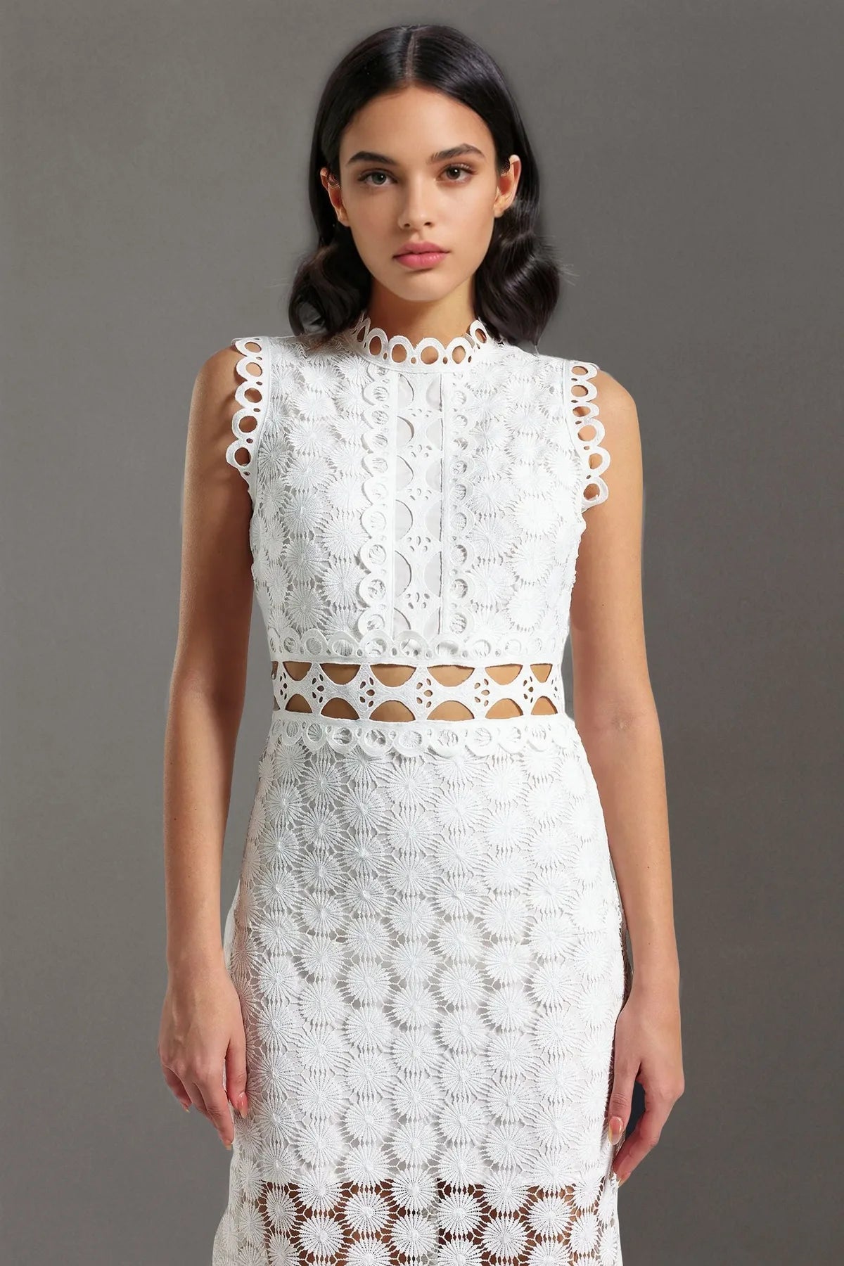 Lace Sleeveless Maxi Dress