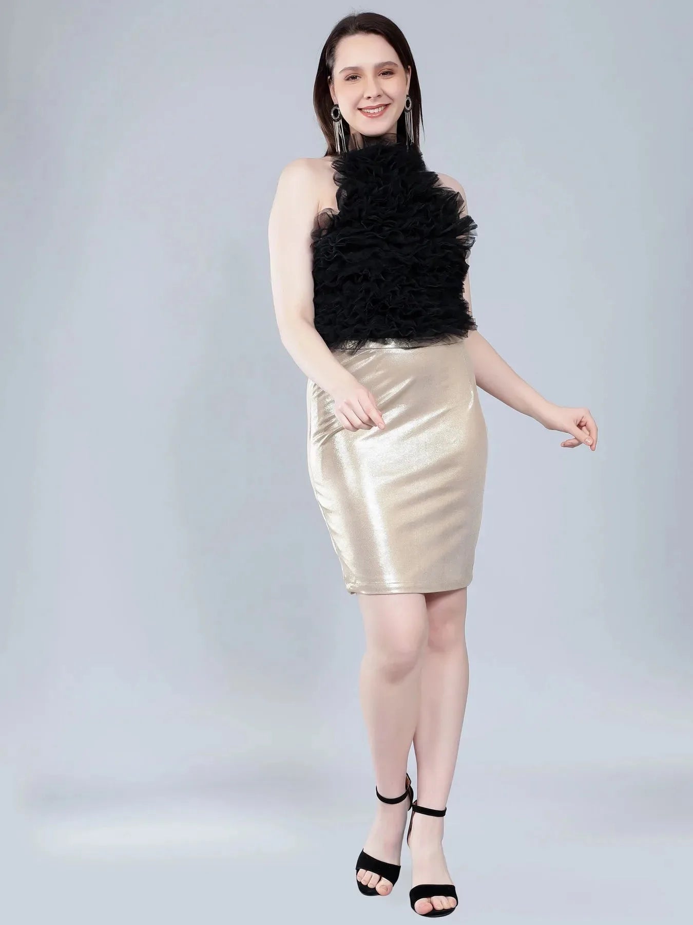 Ruffle Tulle Halter top