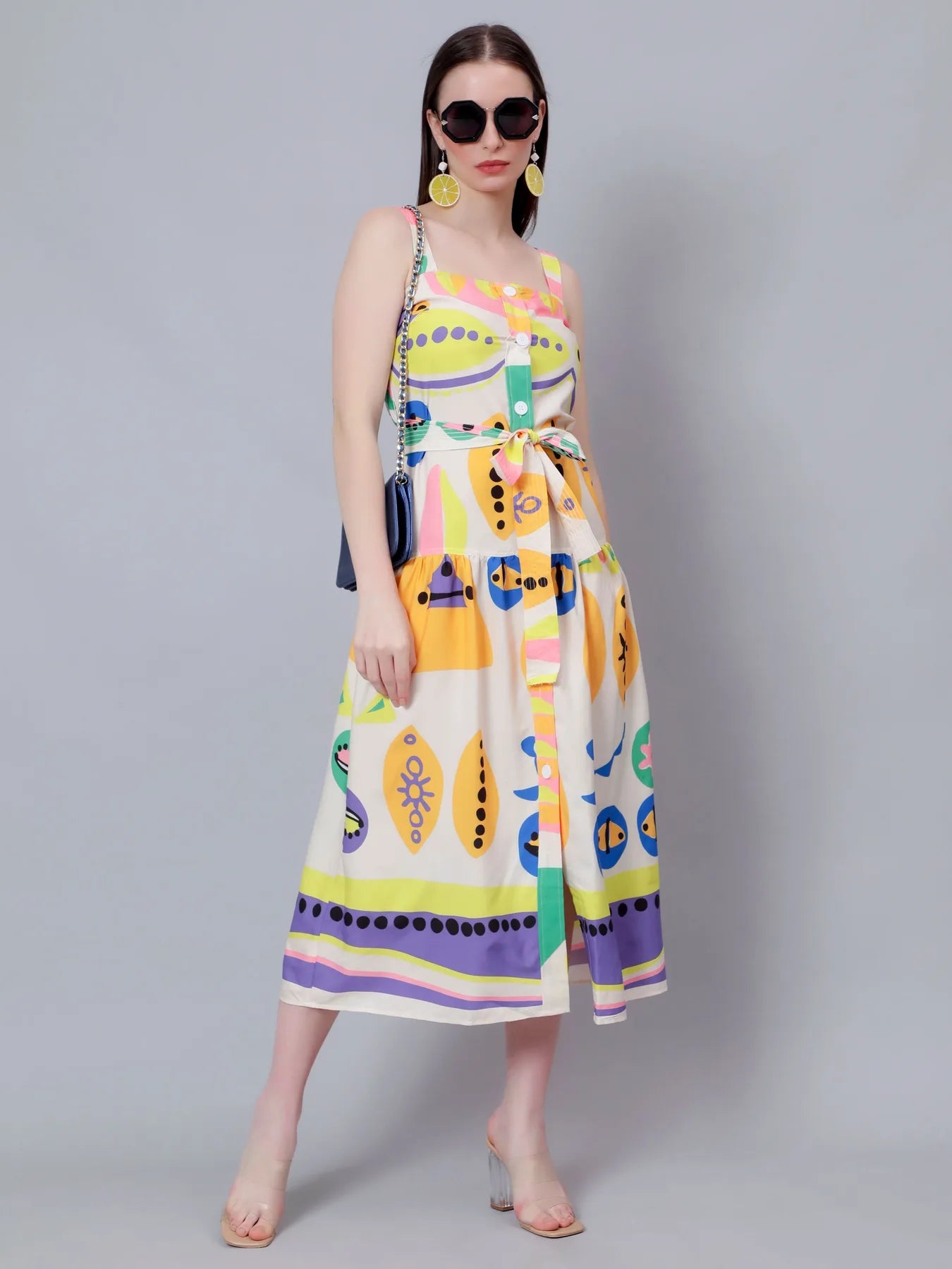 Printed Summer Midi Dress