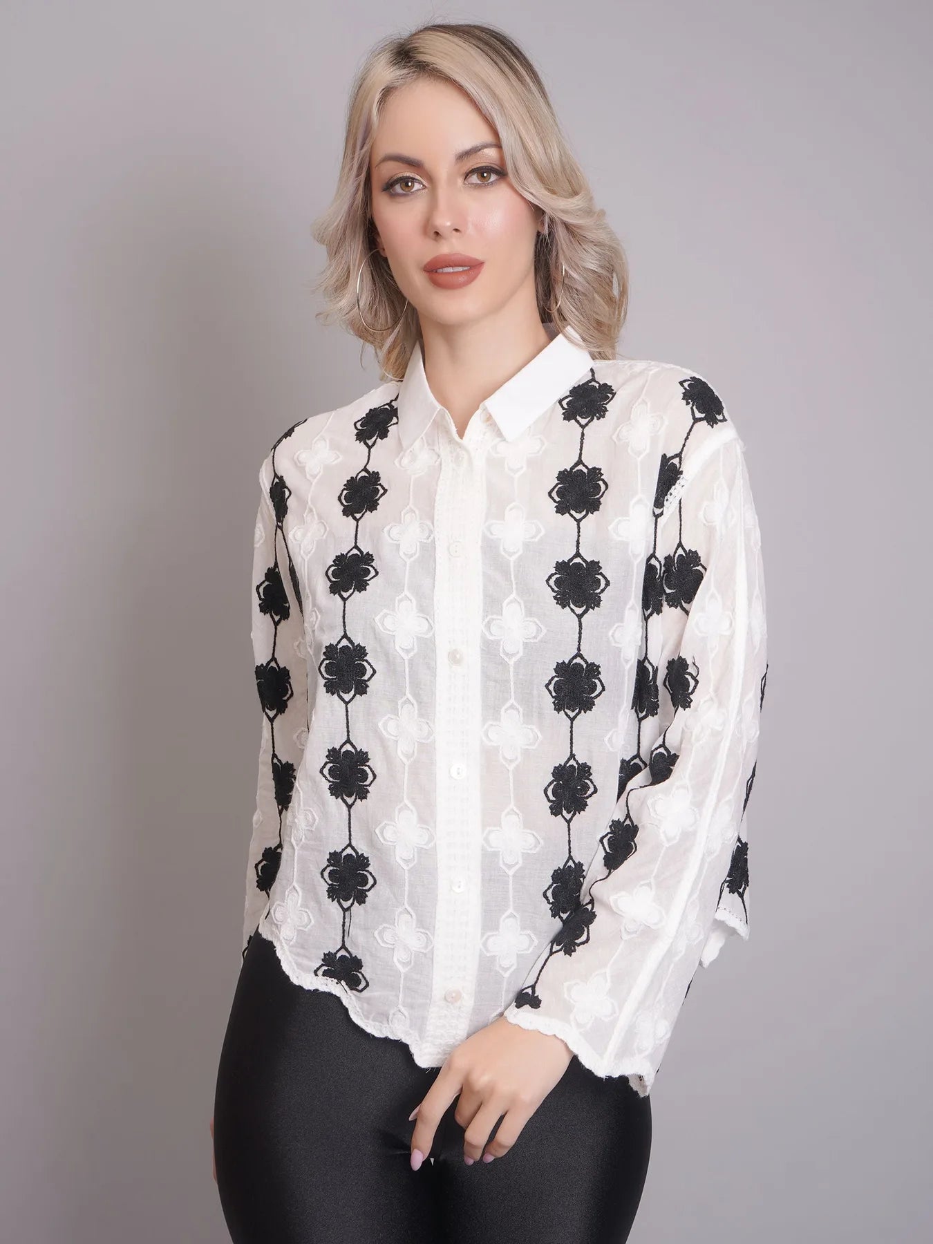 Chain Stitch Embroidered Shirt
