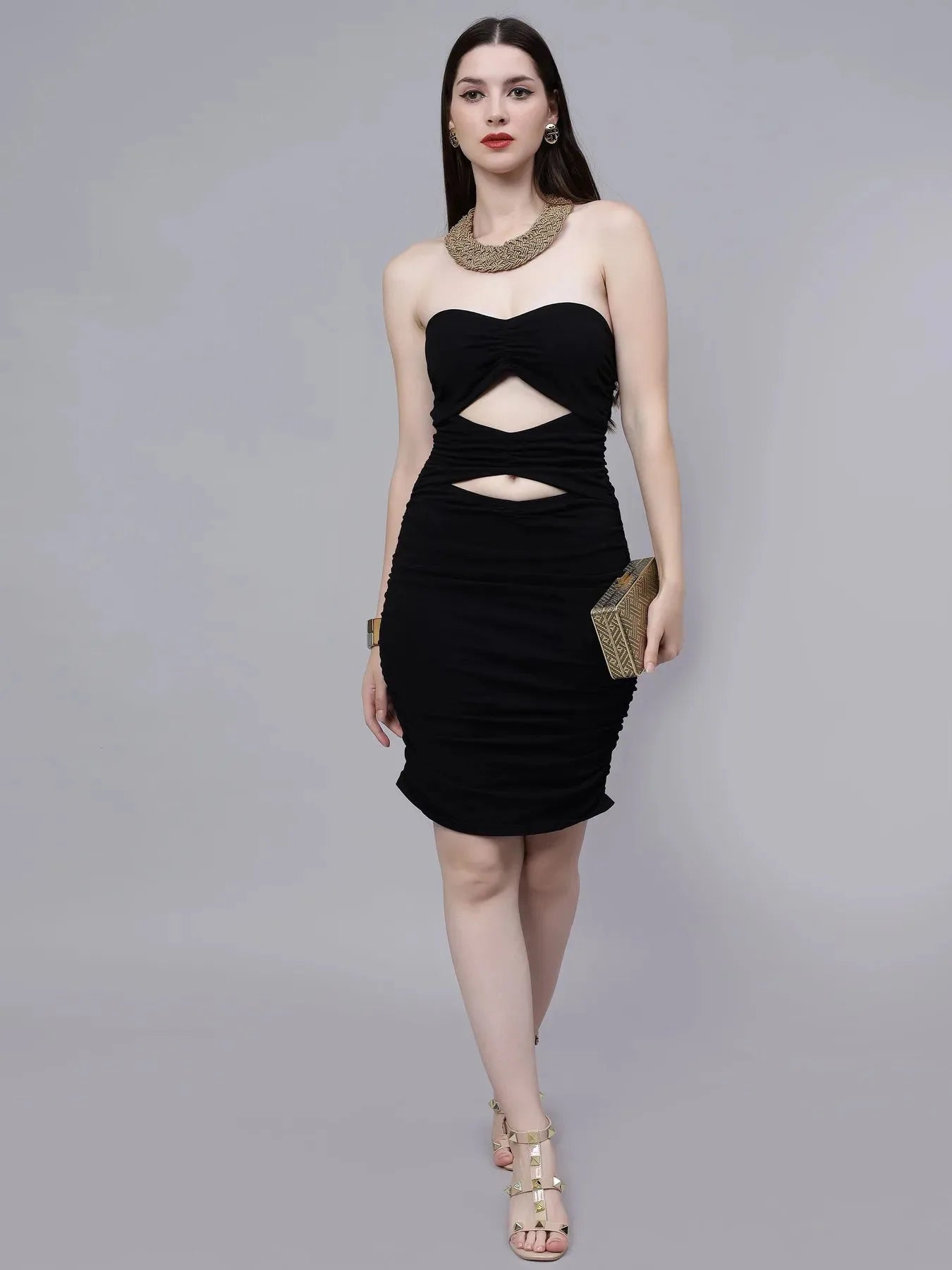 Front Cutout Off Shoulder Dress