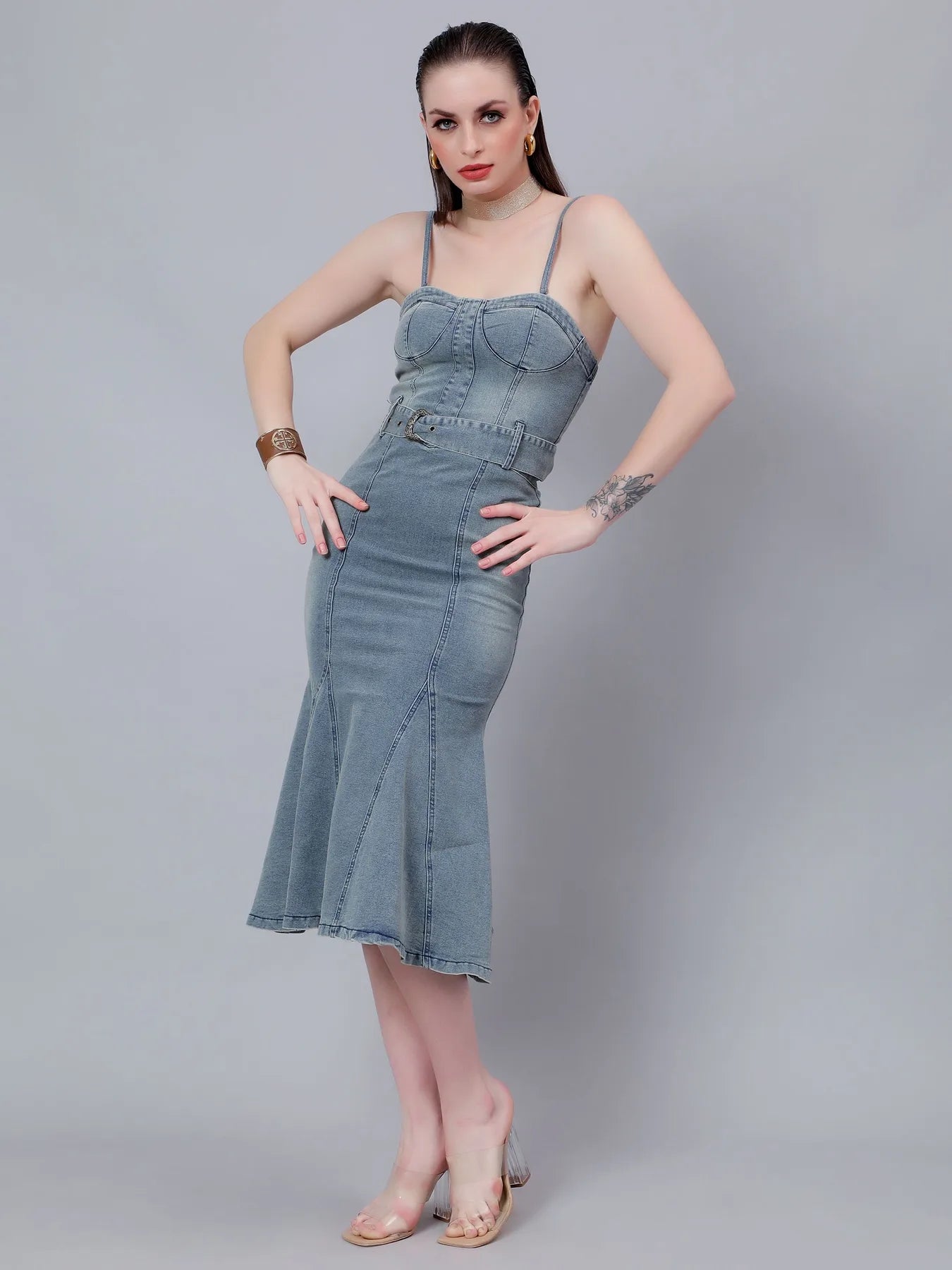 Blue Mermaid Denim Dress