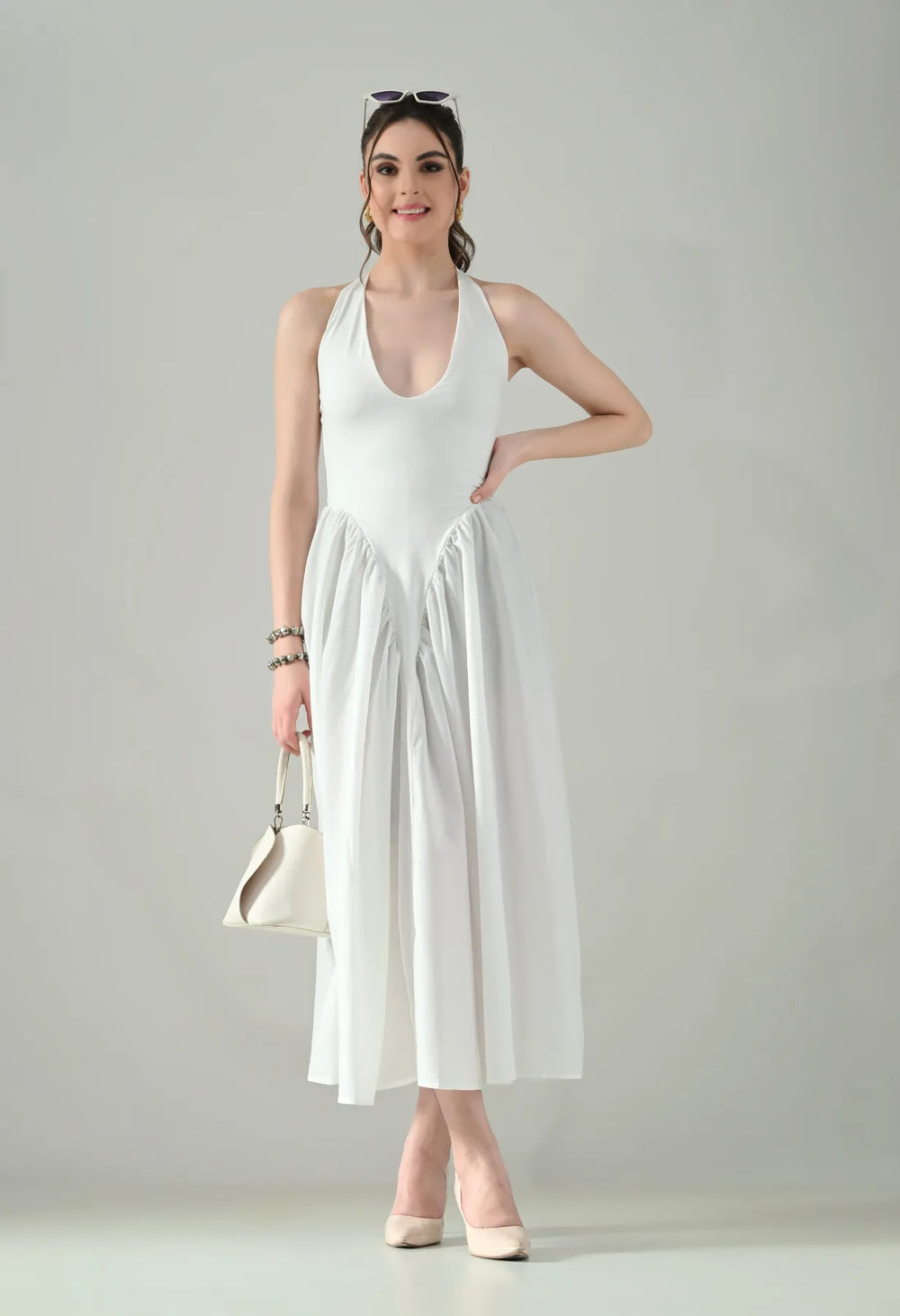 Graceful Halo Midi Dress