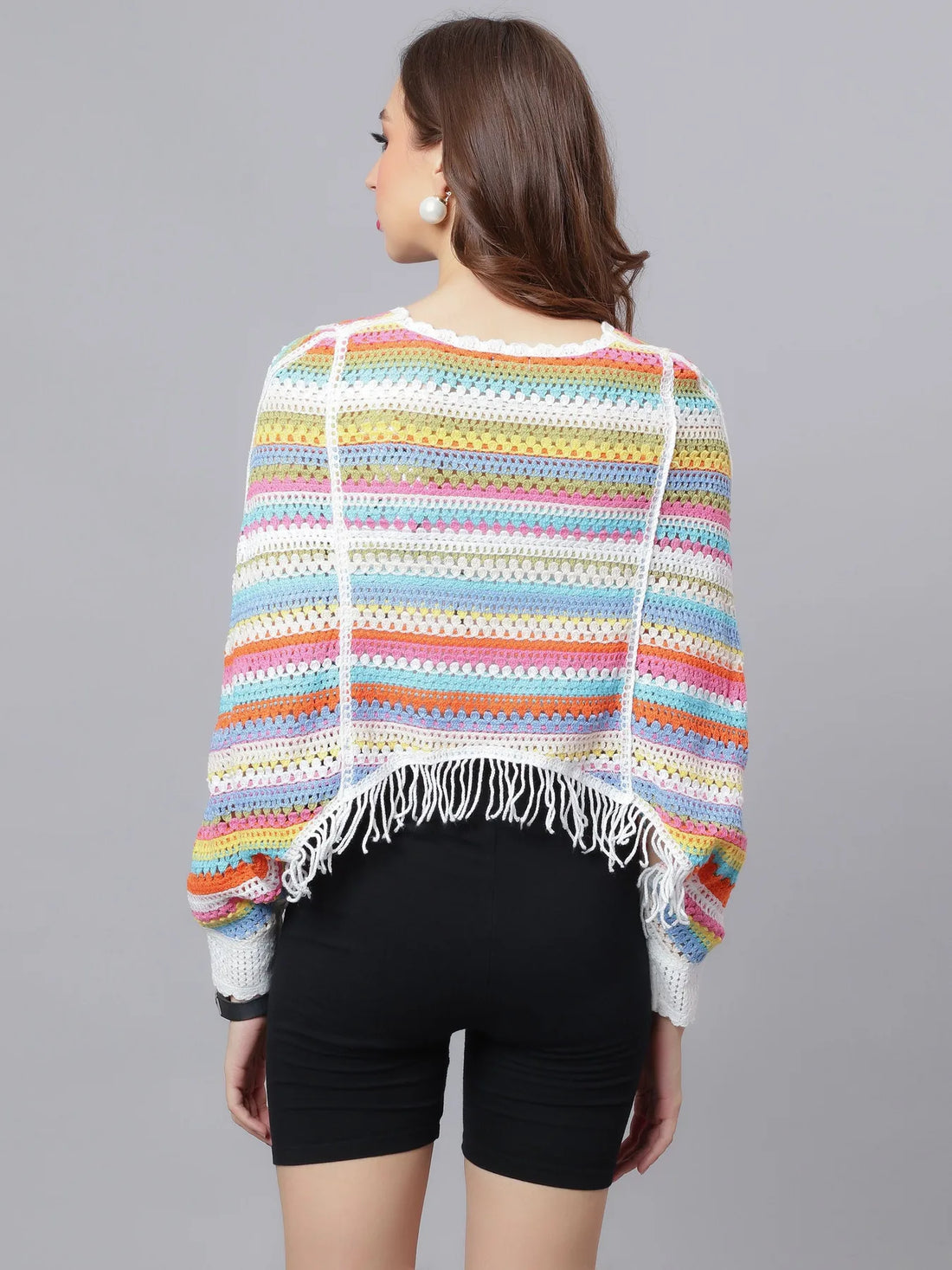 Multicolour Crochet Cape