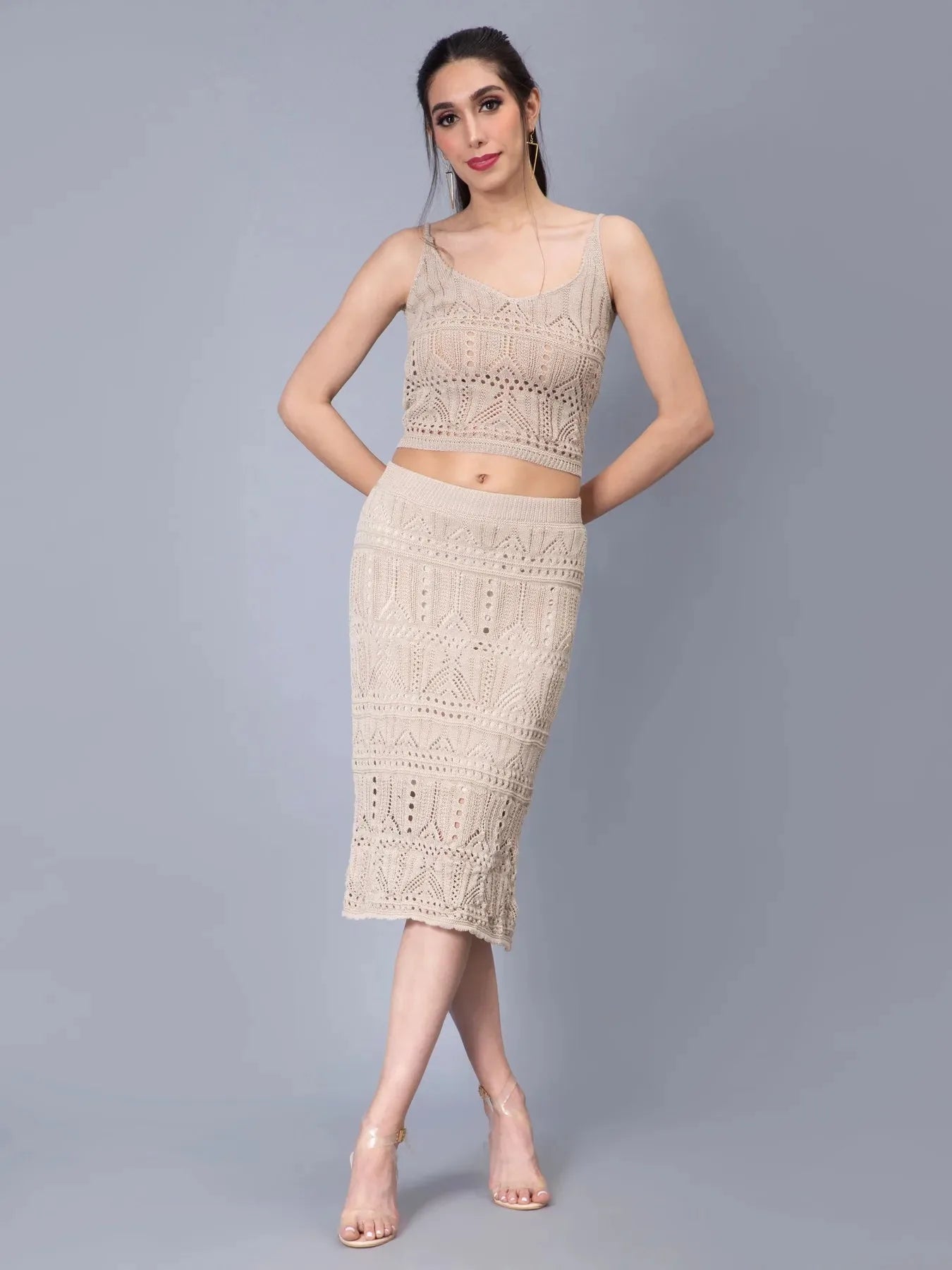 Crochet Cami and Skirt Two Piece set