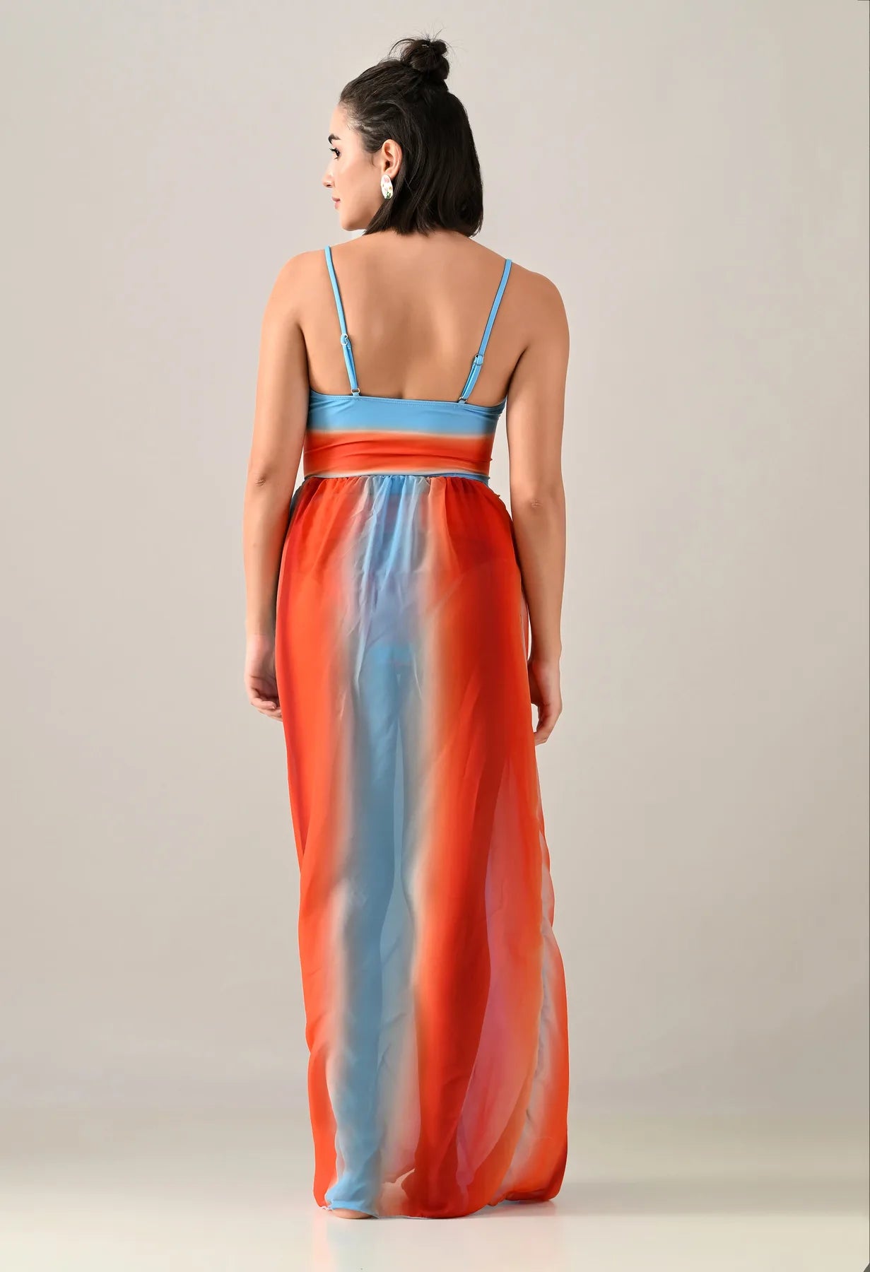 Sunset Splash Monokini With Skirt