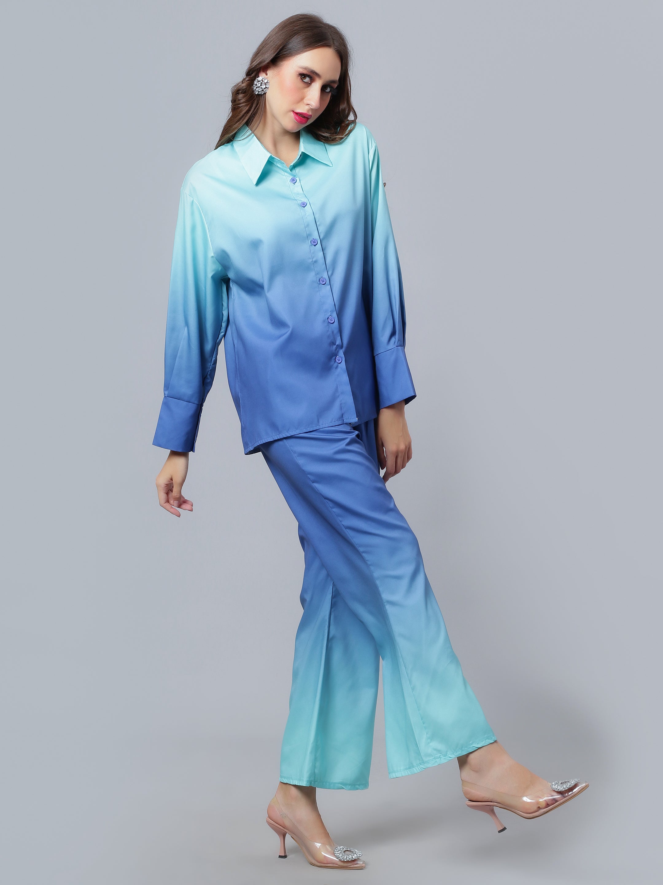 Gradient Blue Two-piece Set