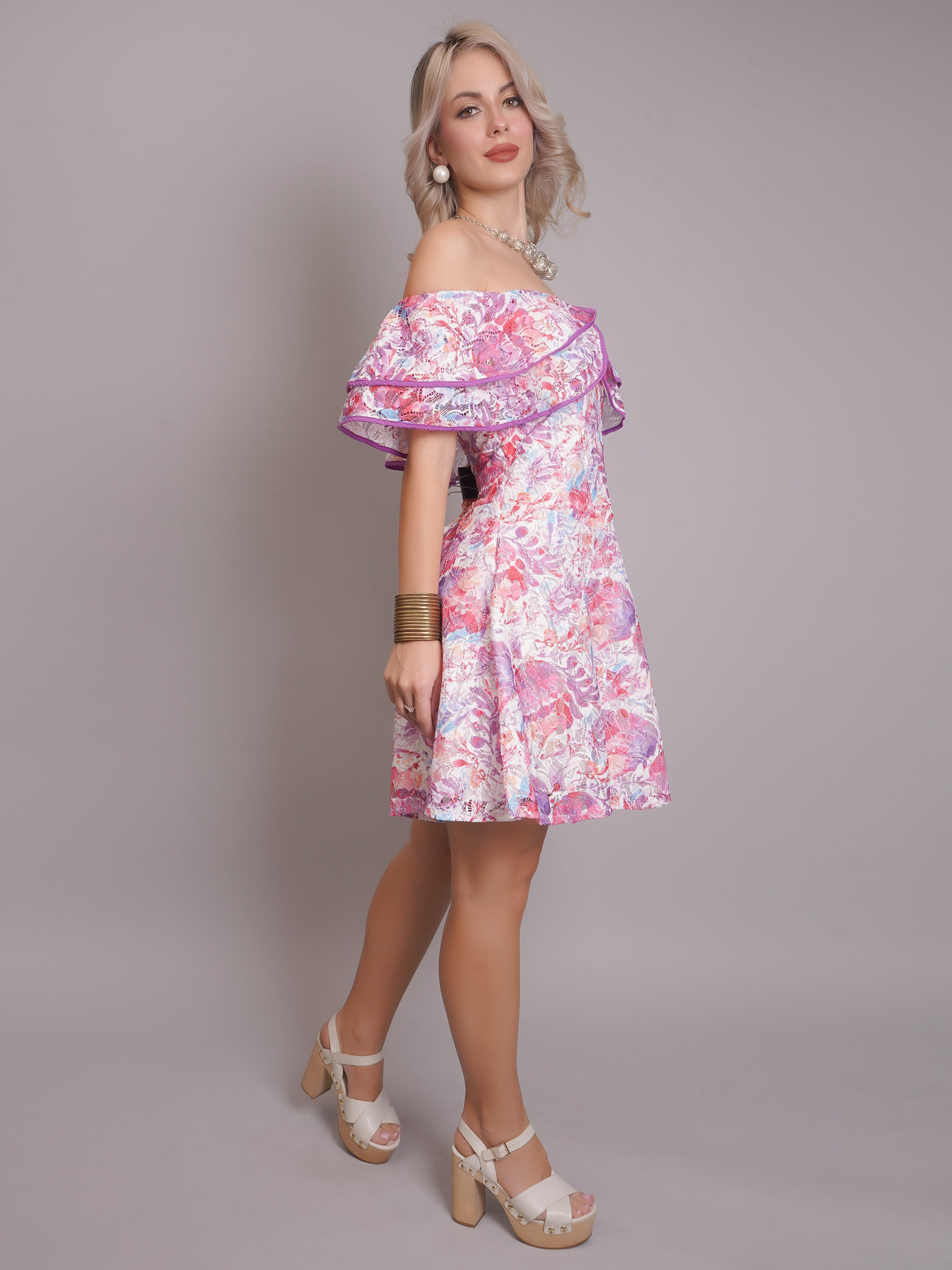 Floral Ruffle Mini Dress