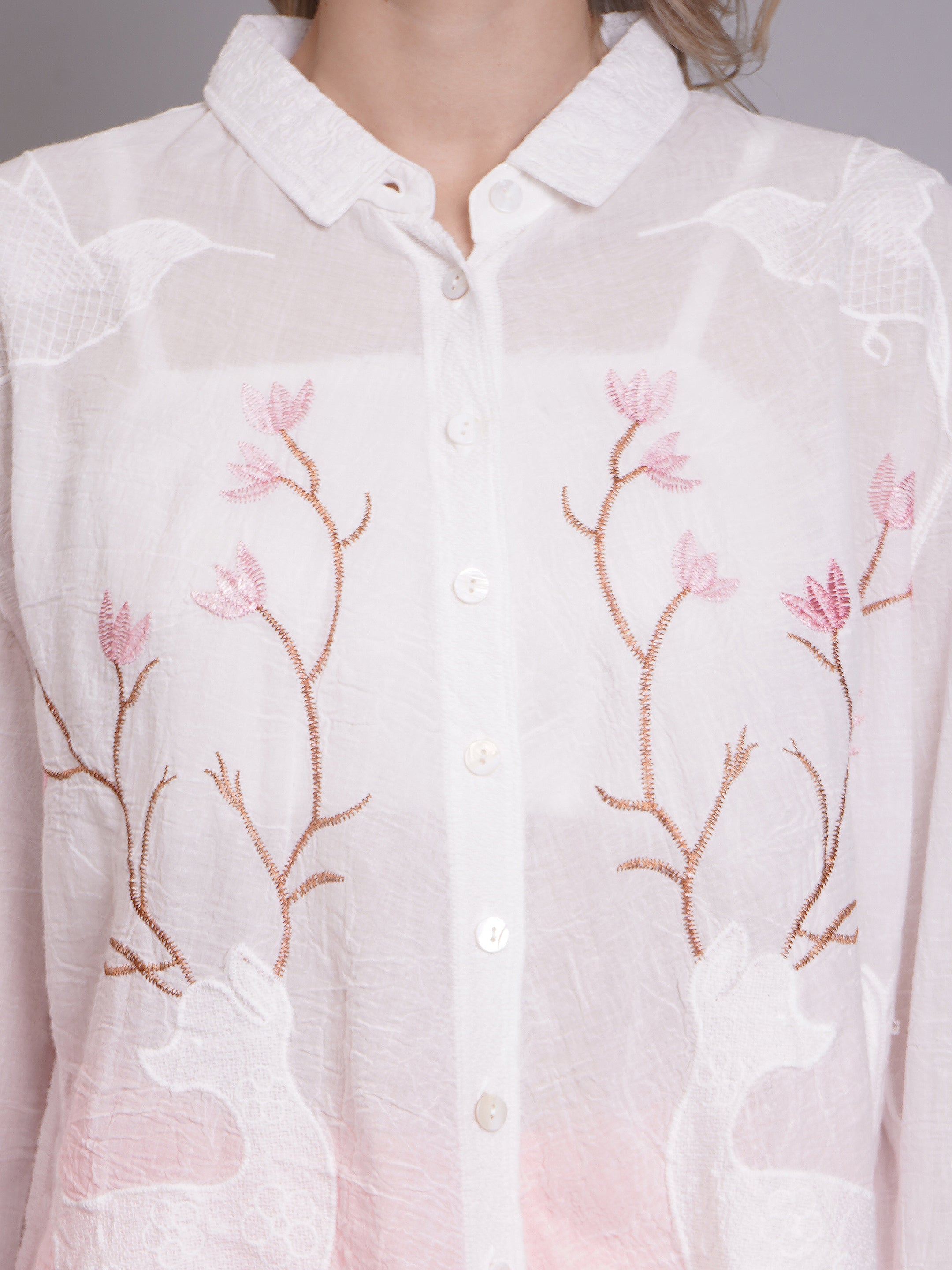 Deer Embroidered Shirt