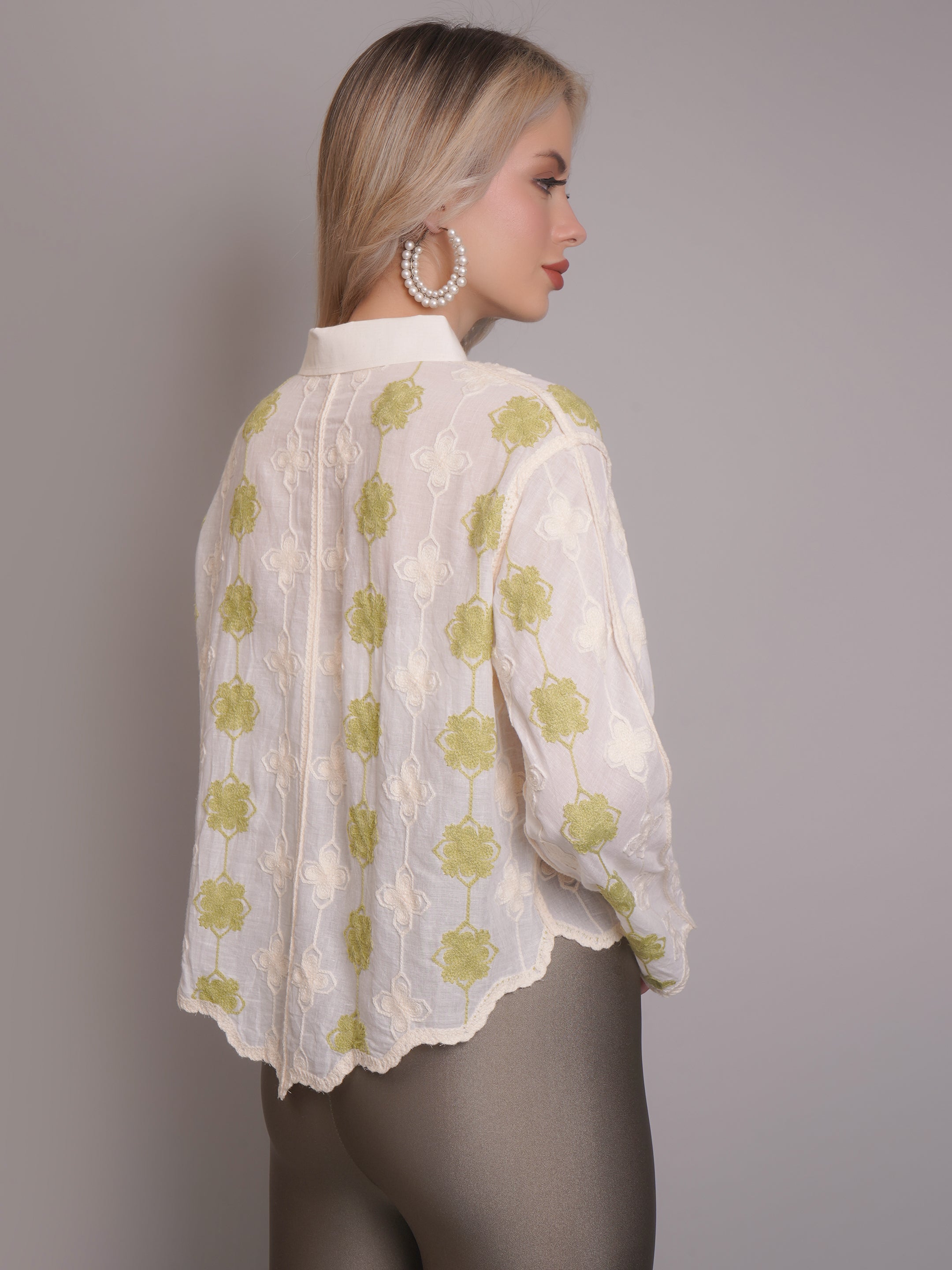 Chain Stitch Embroidered Shirt