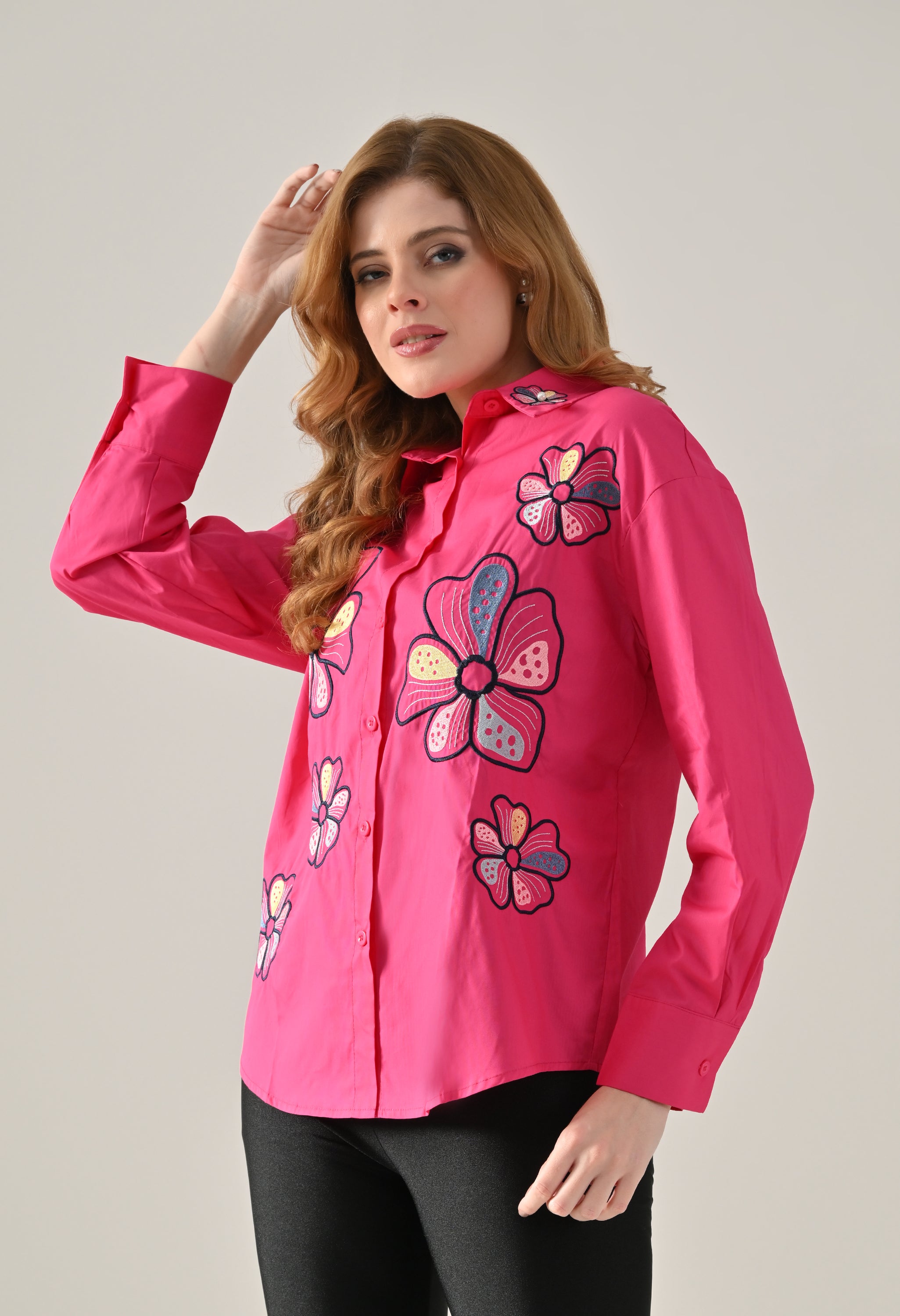 Floral Grace Embroidered Shirt