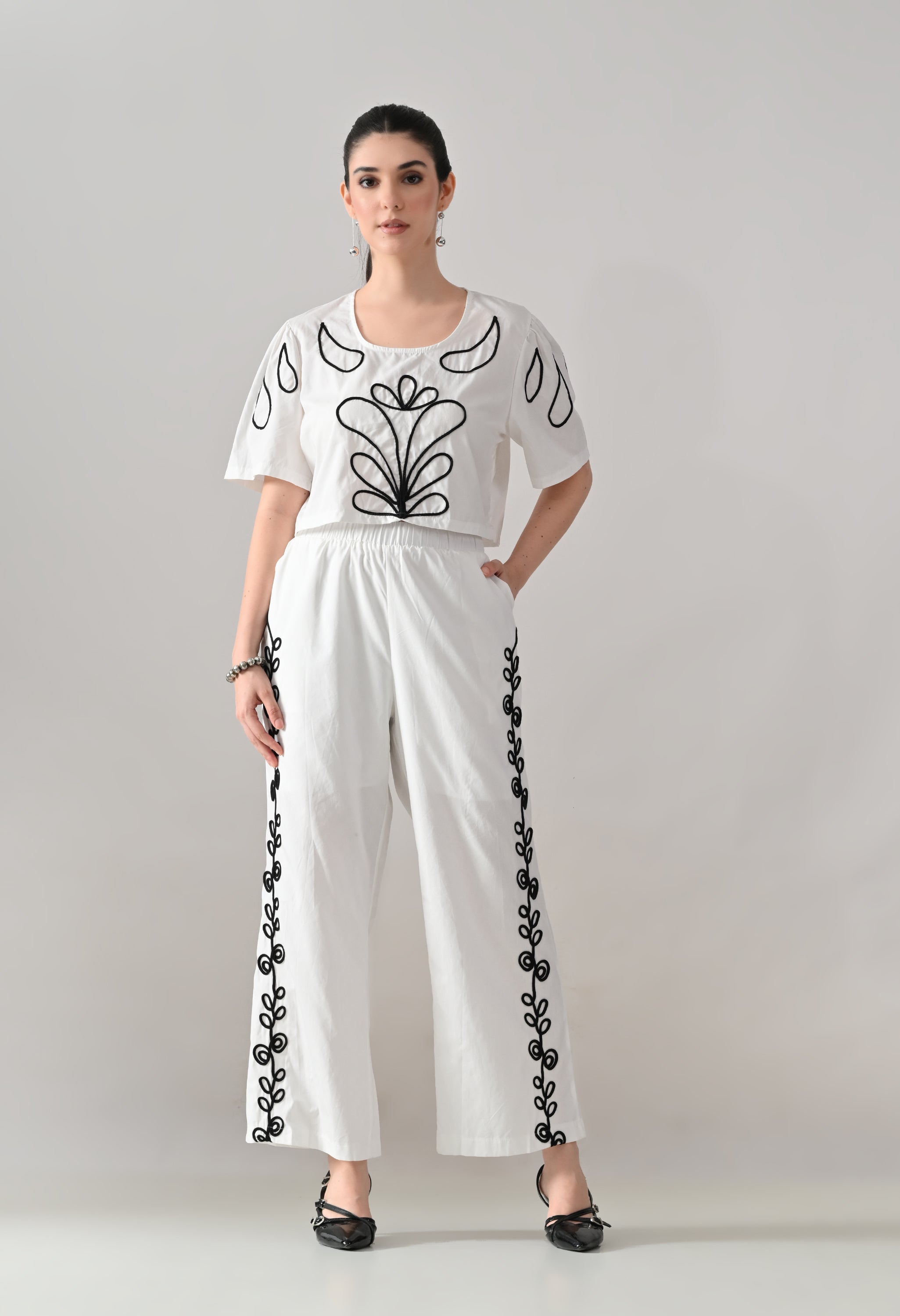 Embroidered Ease Two-Piece Set