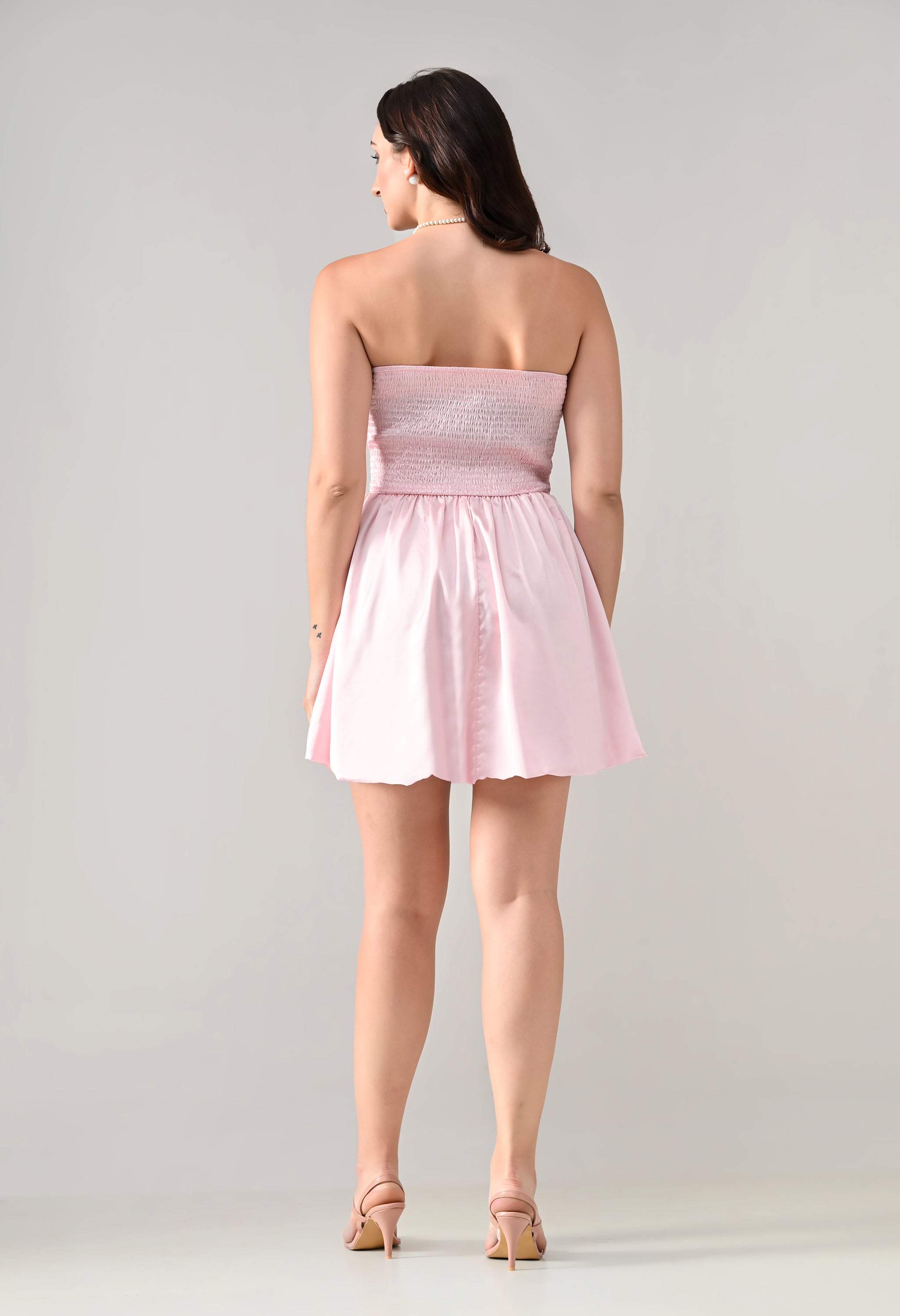 Satin Flare Mini Dress