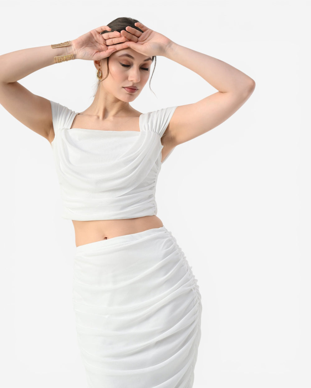 Ruched Midi Two-Piece Set