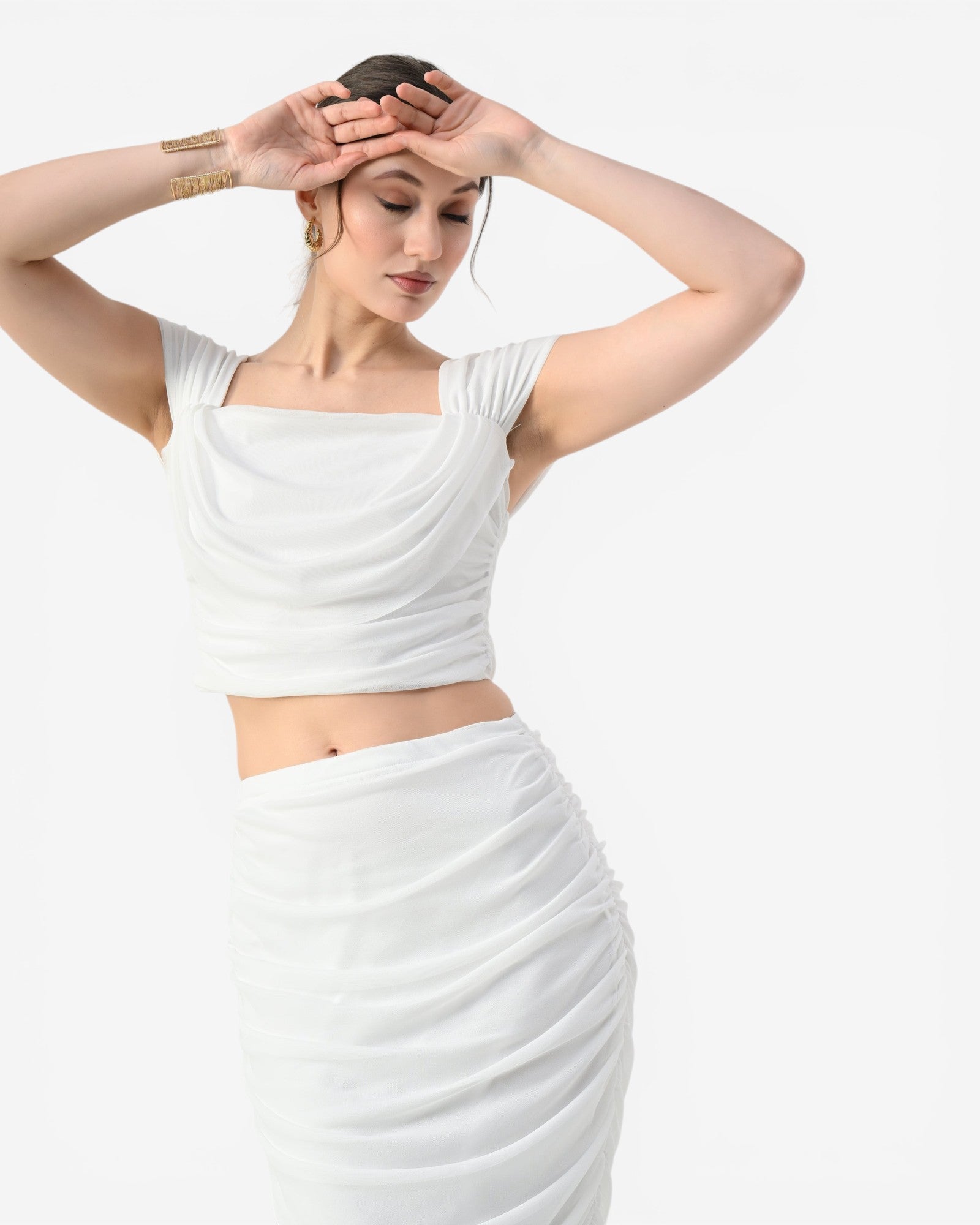 Ruched Midi Two-Piece Set