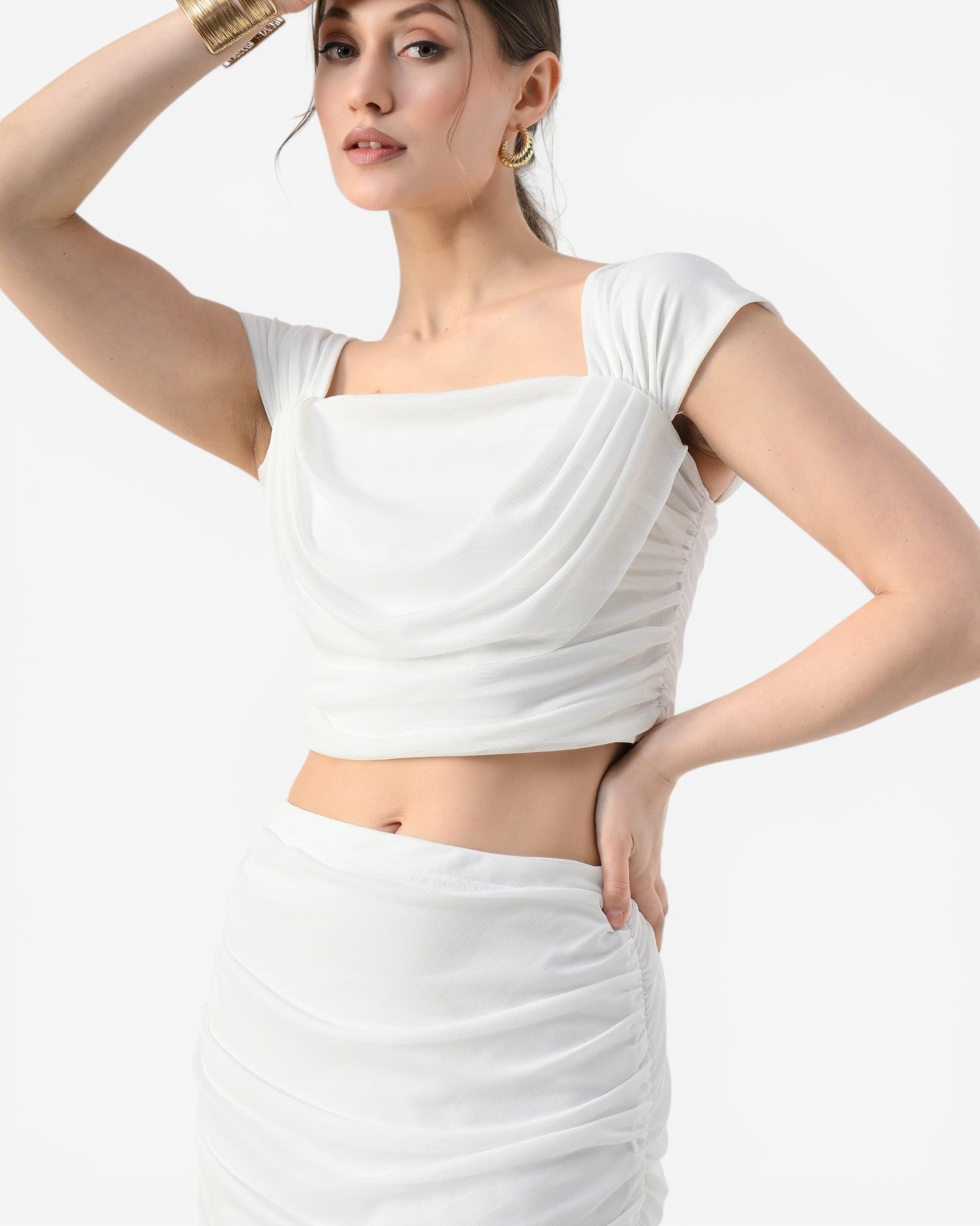 Ruched Midi Two-Piece Set